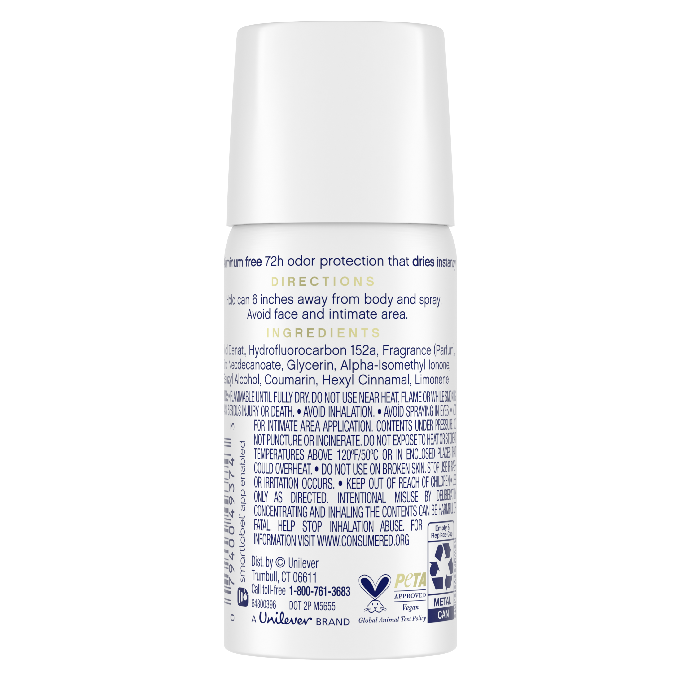 Dove Aluminum Free Travel Size Deodorant Spray Cucumber & Green Tea