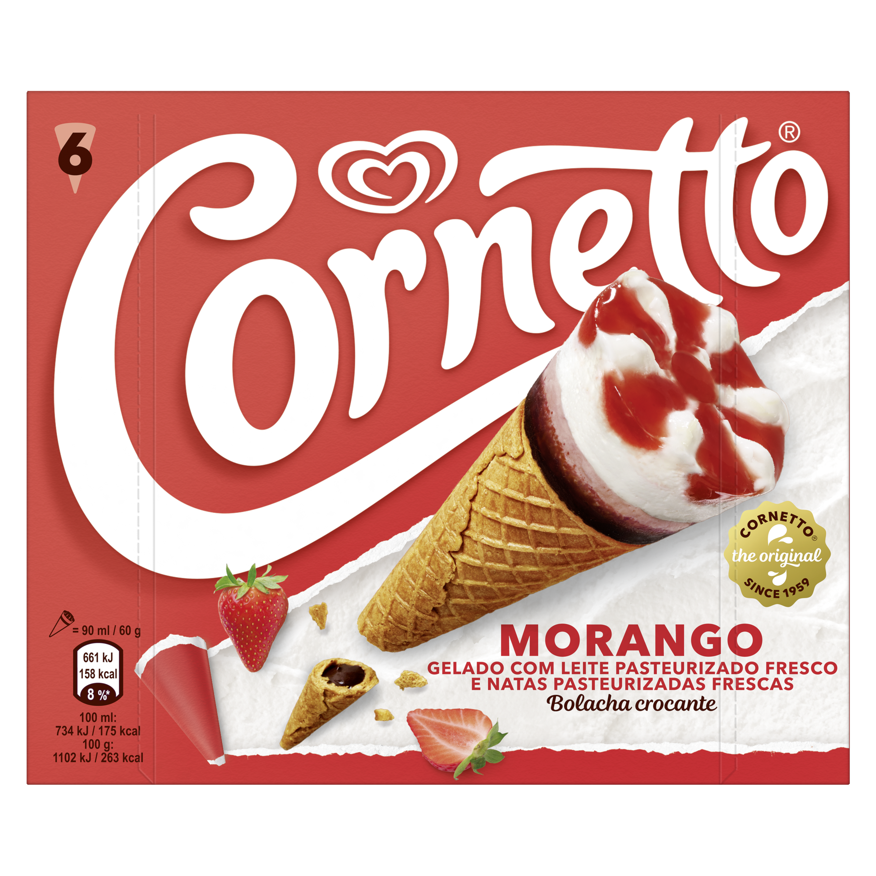 Multipack Cornetto Morango packshot