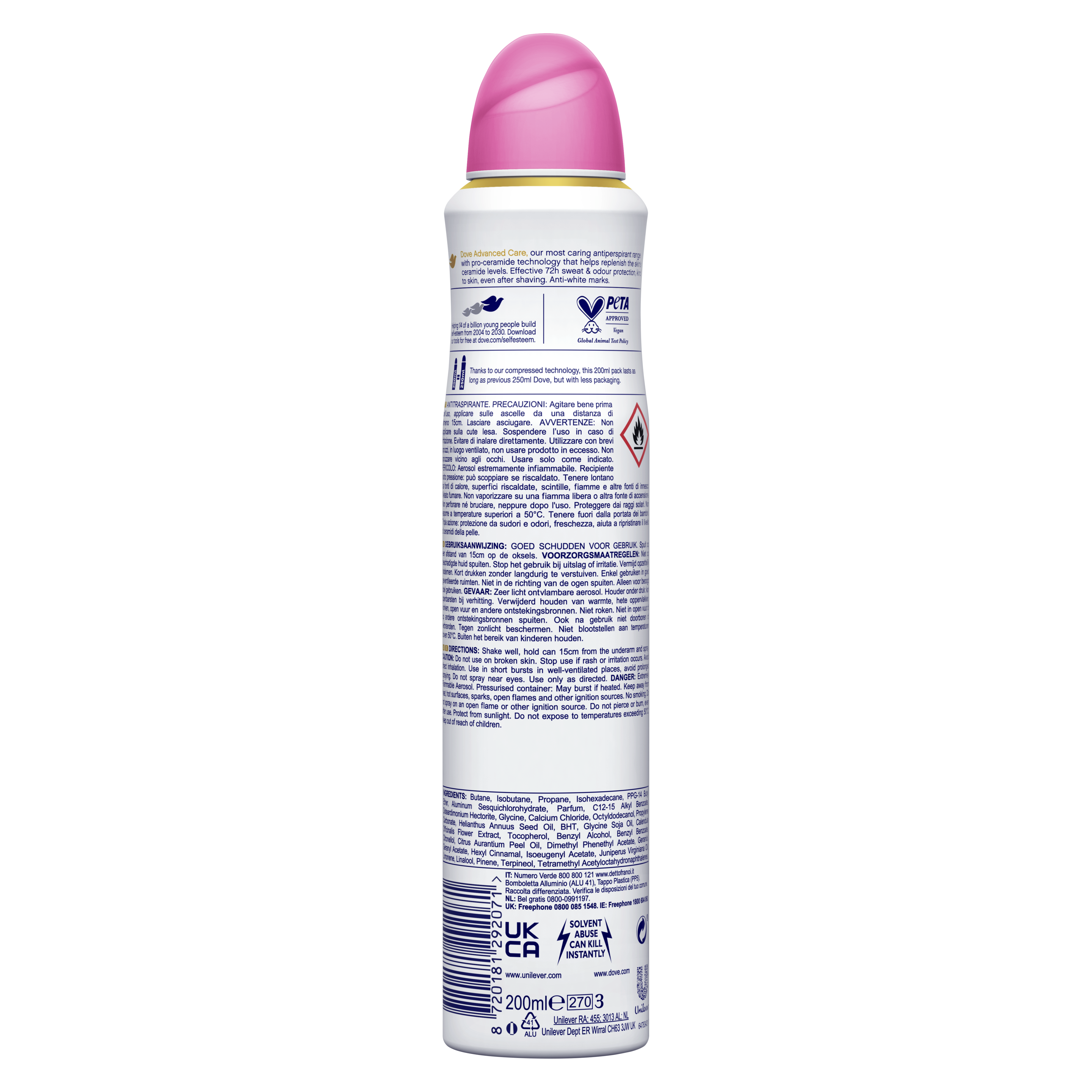 Advanced Care Invisible Care Antiperspirant Deodorant Spray 200ml