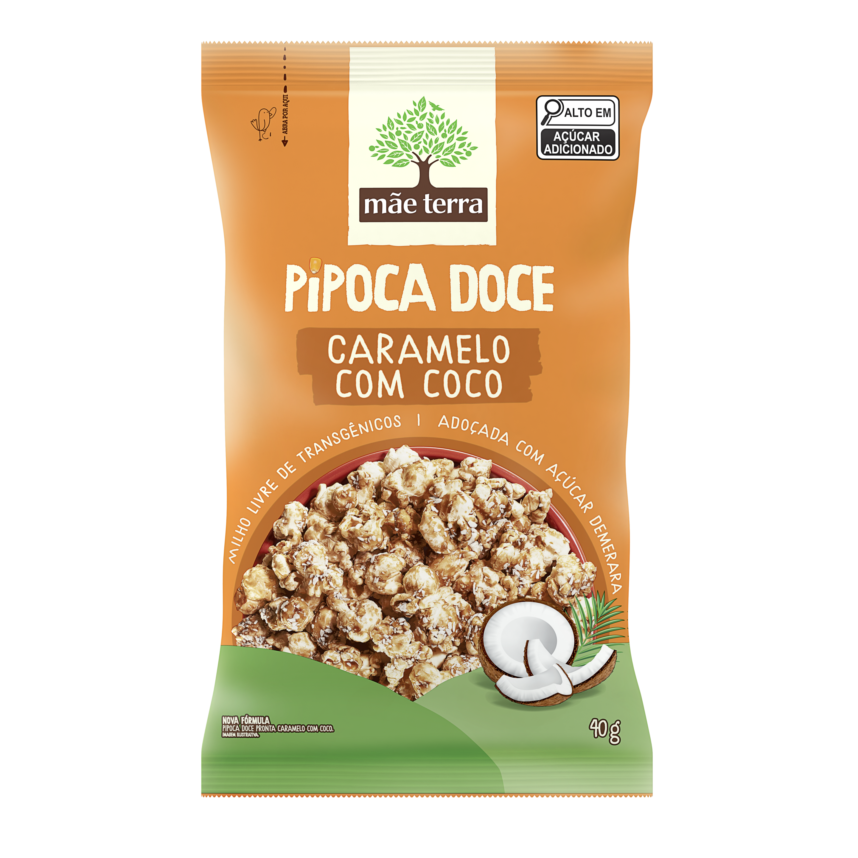 Pipoca Doce Caramelo com Coco