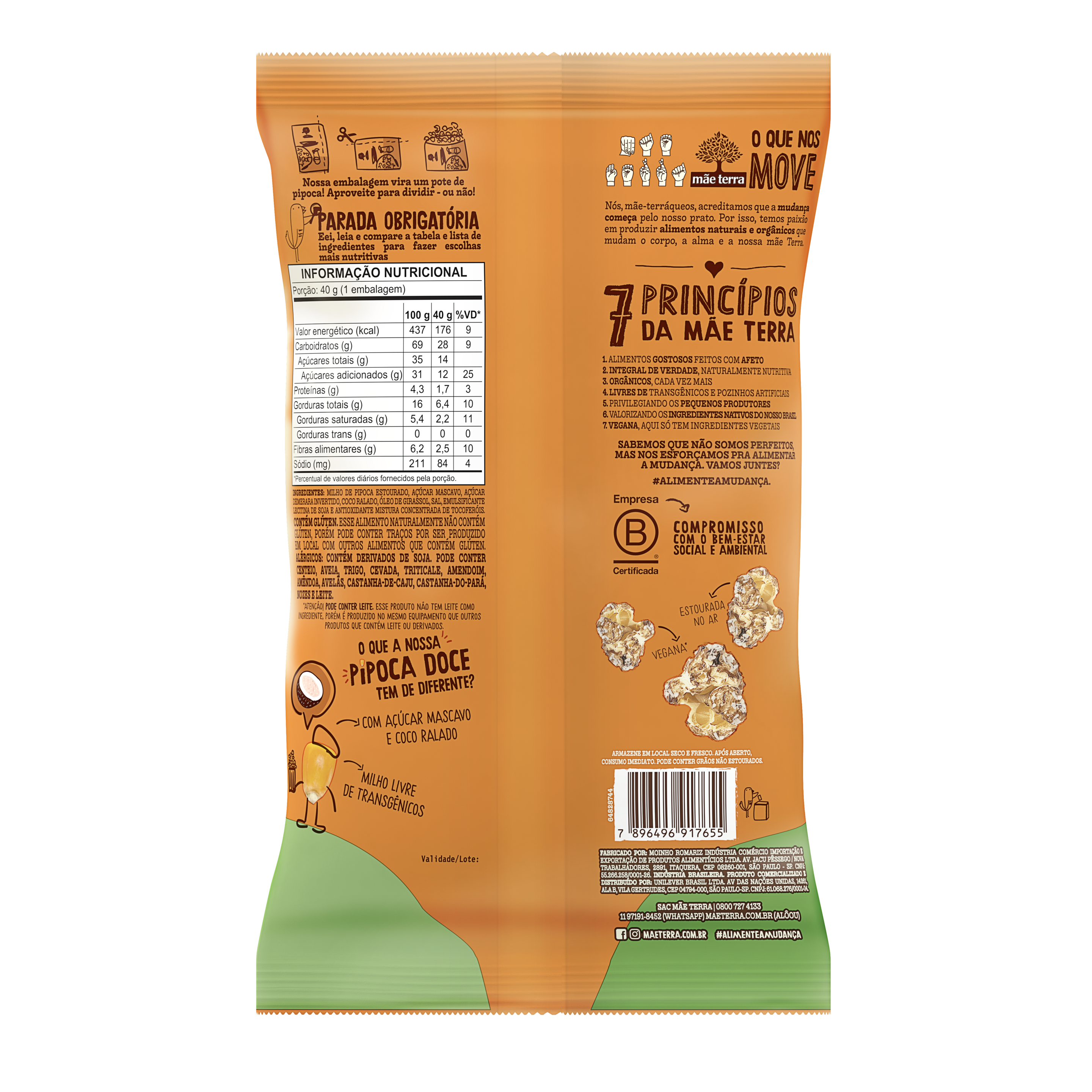 Pipoca Doce Caramelo com Coco