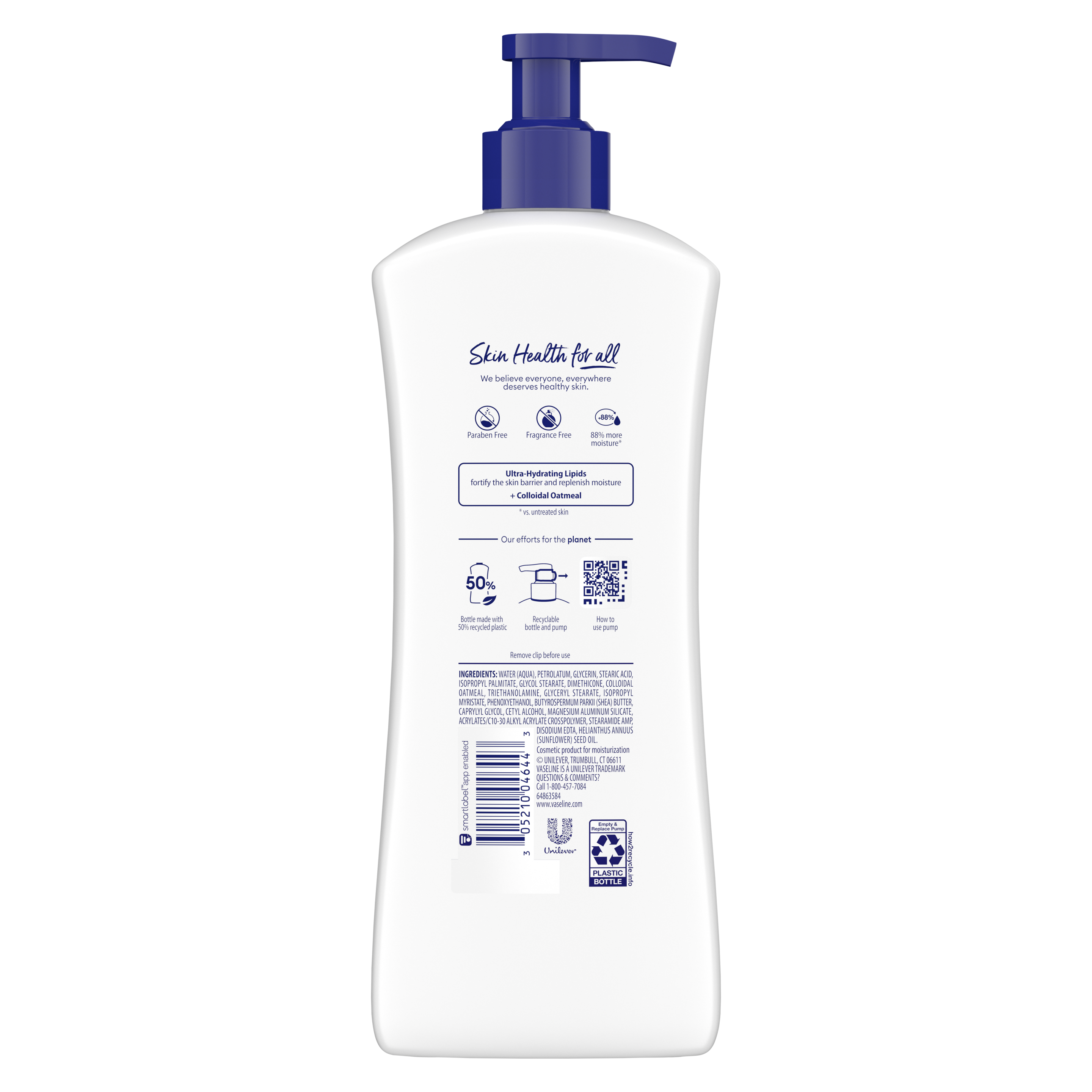 Vaseline® Intensive Care™ Sensitive Skin Relief back of pack