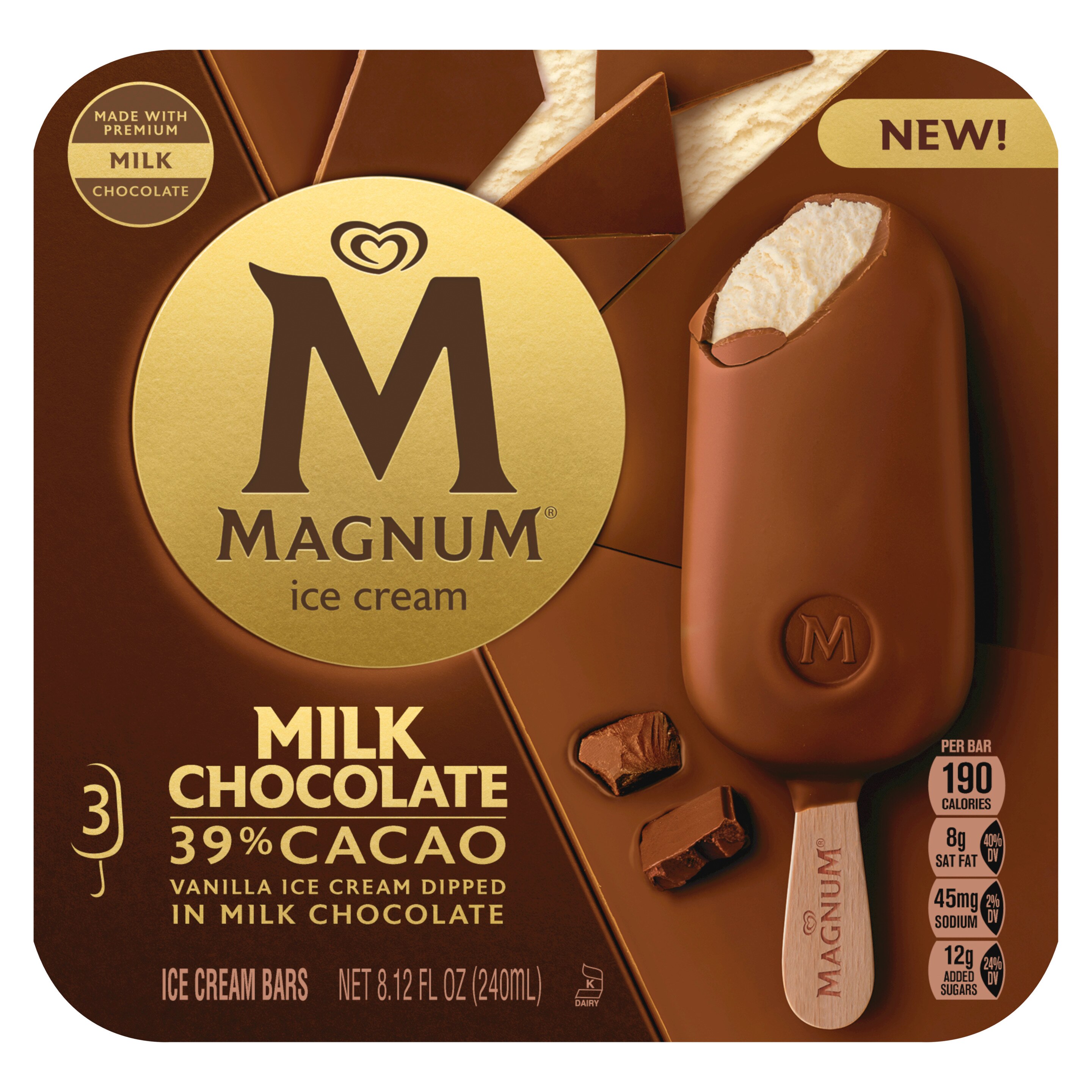 Milk Chocolate Ice Cream Bar Magnum Ice Cream