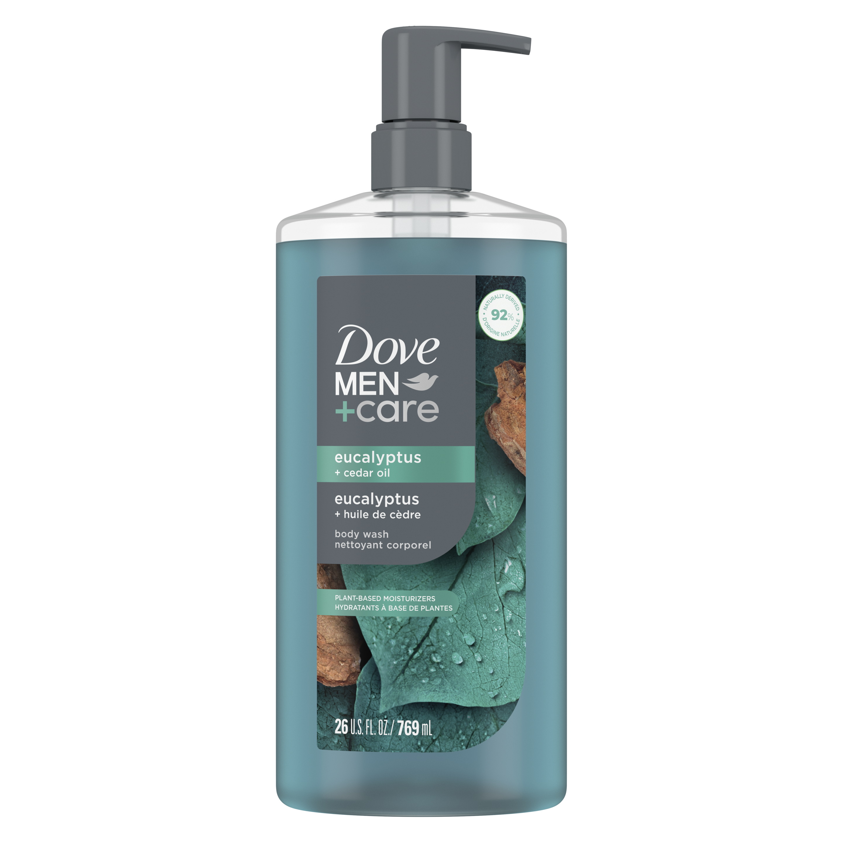 Men+Care  Relaxing Eucalyptus Oils + Cedar Body + Face Wash Front 769 ml