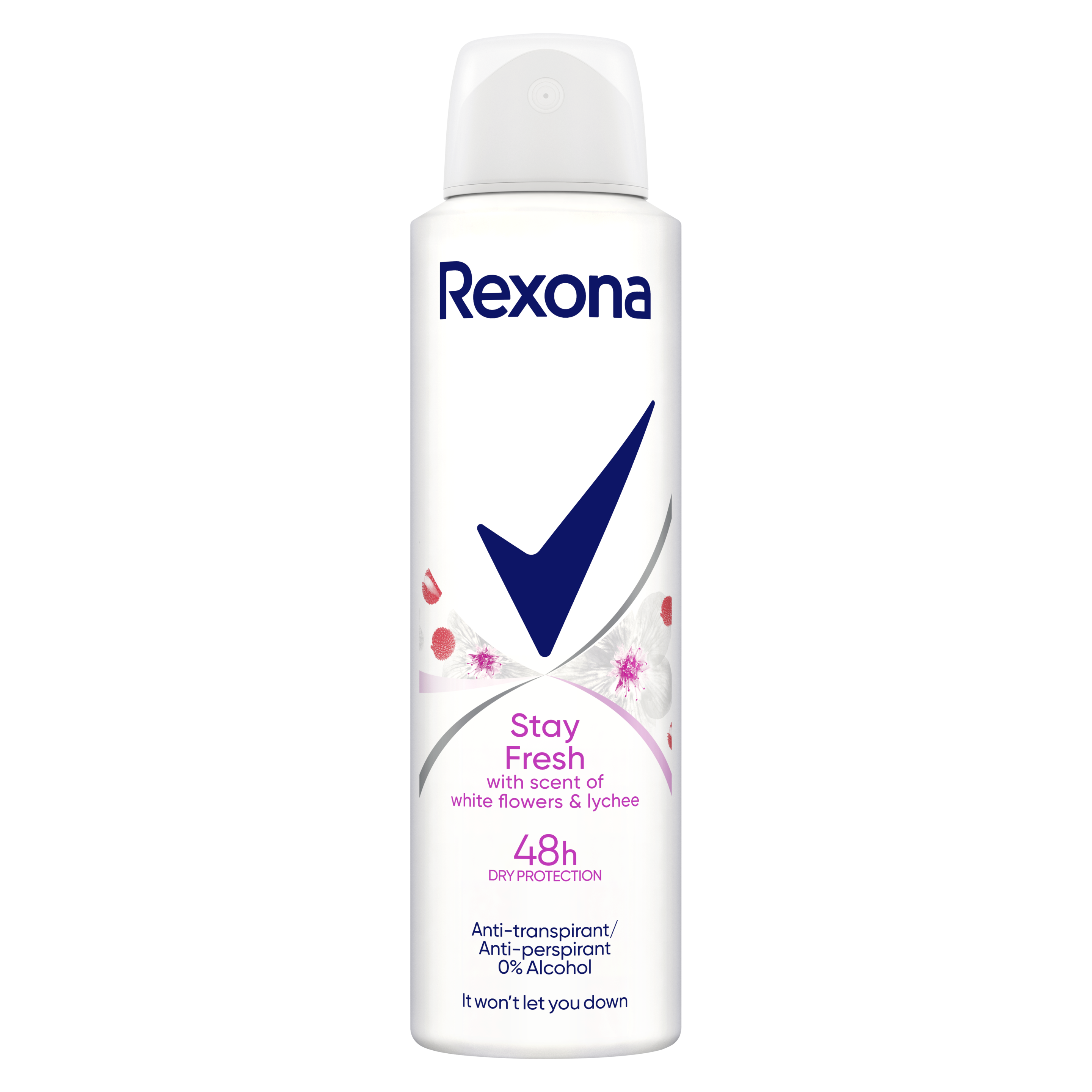 Rexona Stay Fresh White Flower & Lychee izzadásgátló aeroszol 150 ml packshot