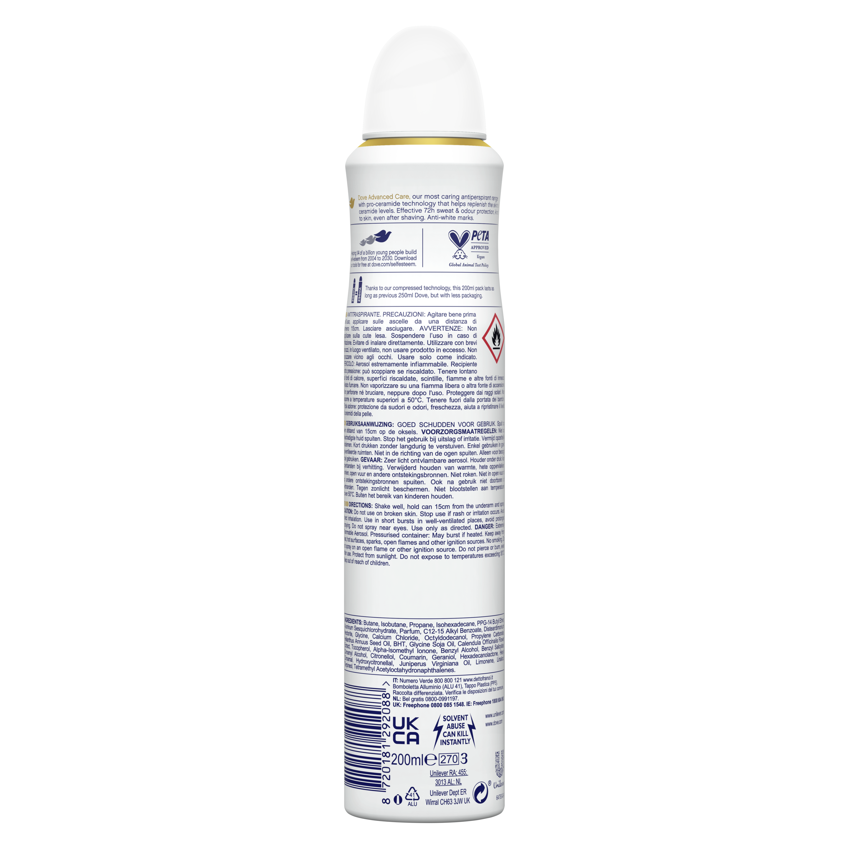 Advanced Care Invisible Dry Antiperspirant Deodorant Spray 200ml