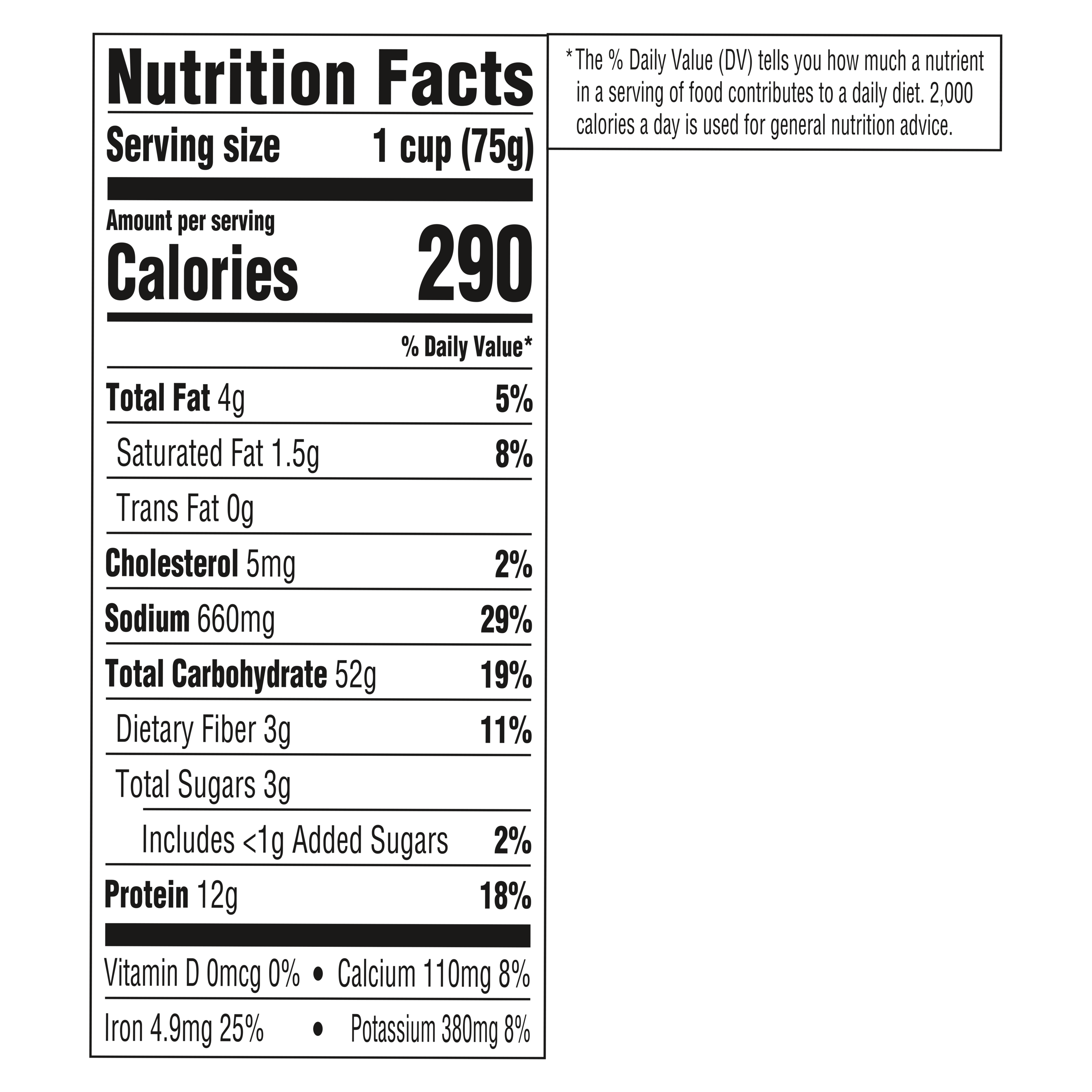 Roasted Garlic Pasta Cup Nutrition