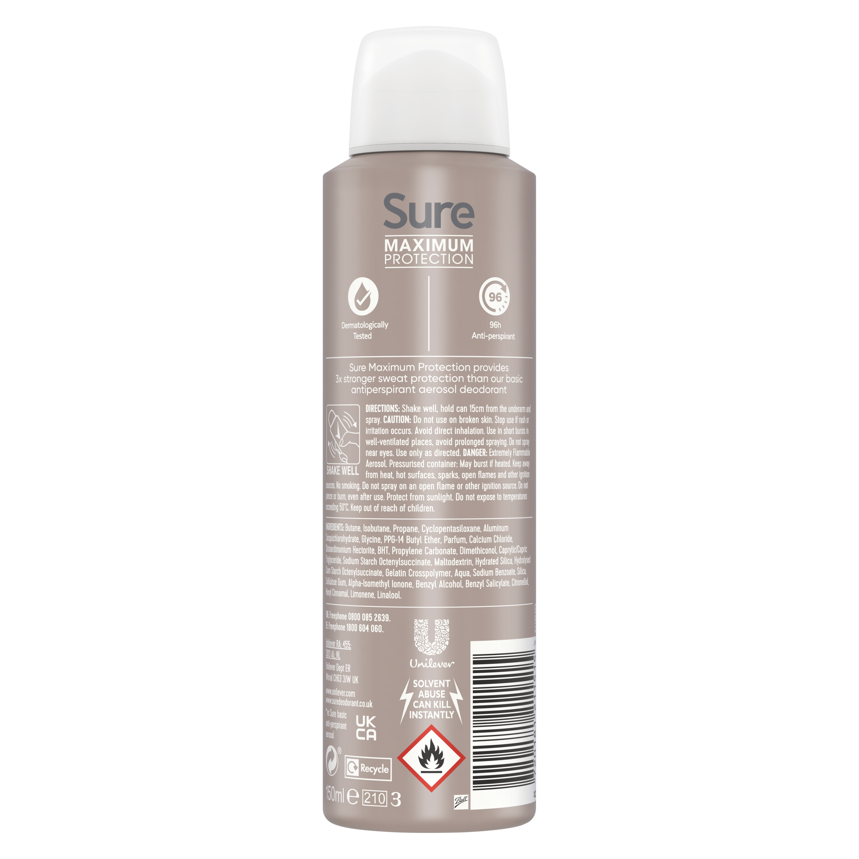 Sure Women 96hr Clean Scent Antiperspirant Deodorant Spray