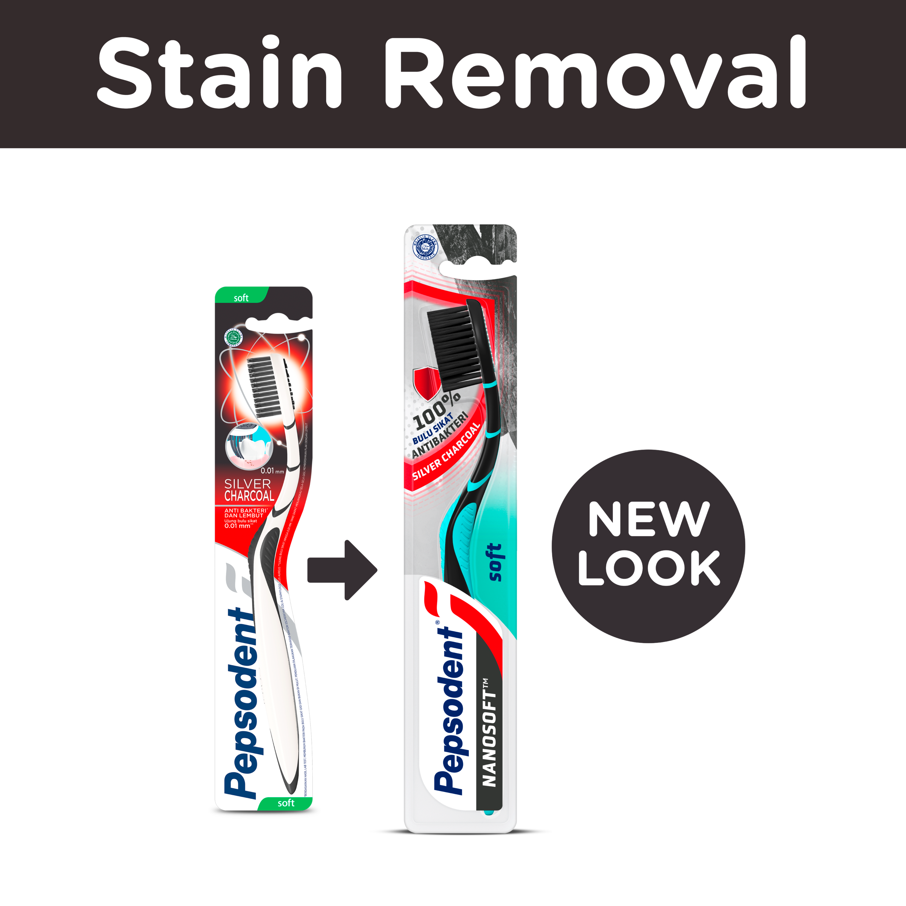 Sikat Gigi Pepsodent Antibakteri Nanosoft Silver Charcoal