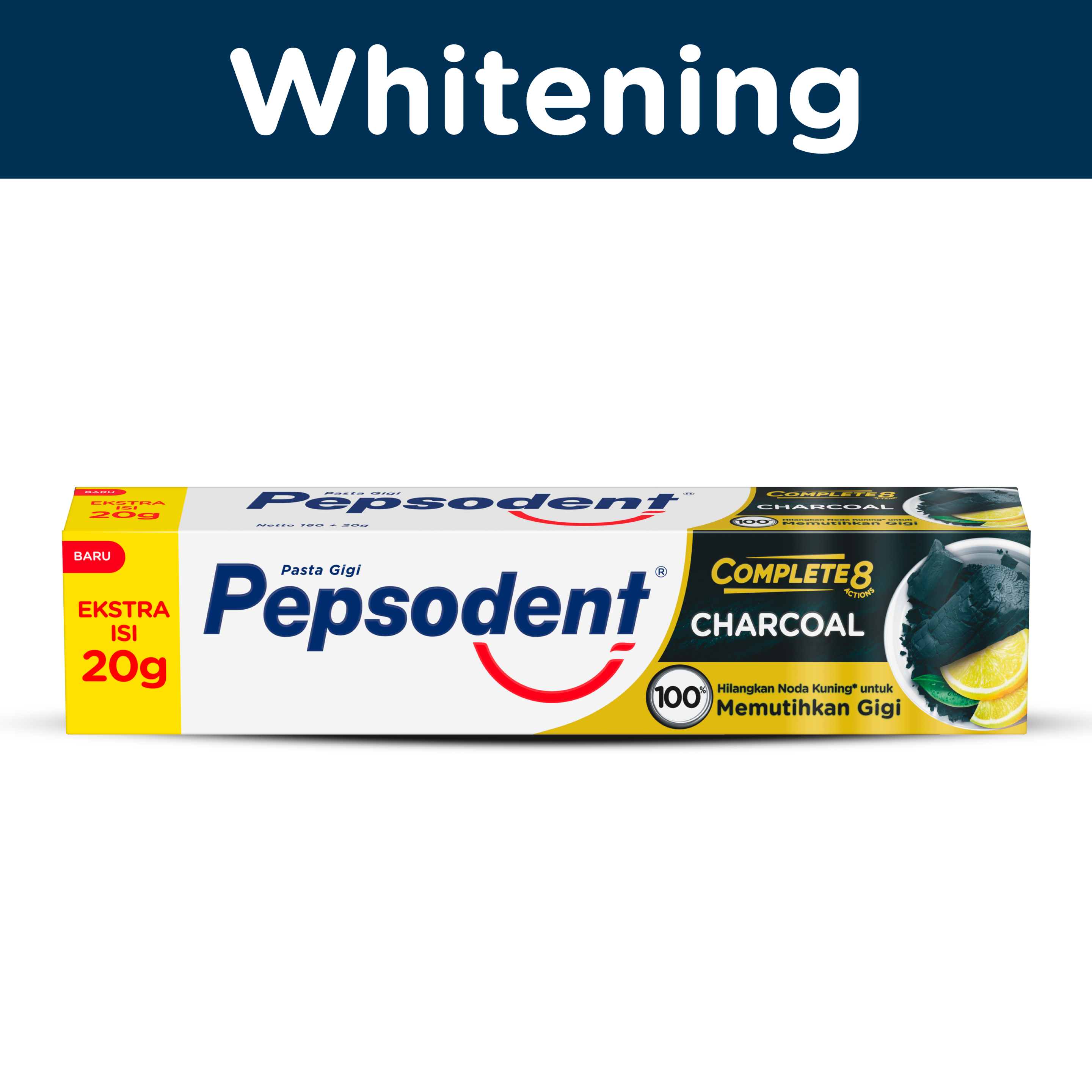 Pasta Gigi Pepsodent Complete 8 Charcoal
