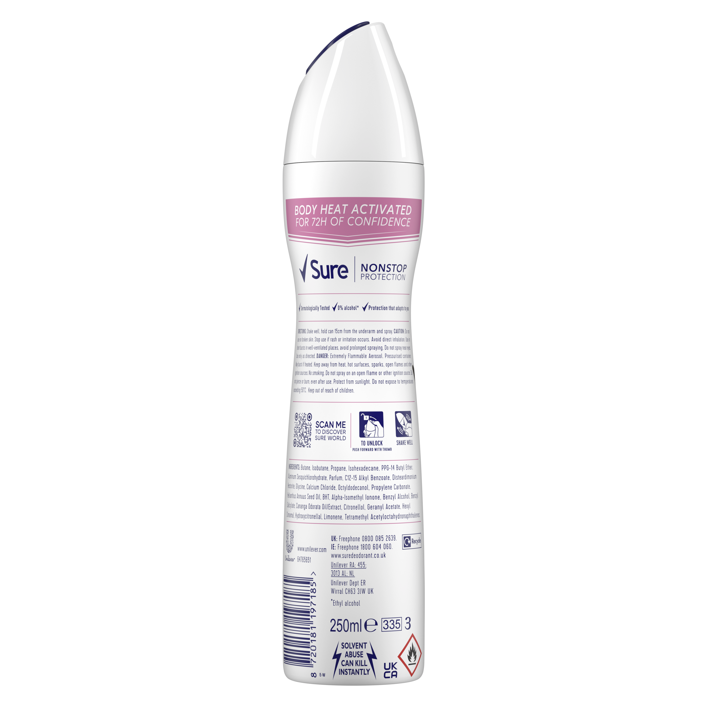 Sure Women 72hr Invisible Pure Antiperspirant Deodorant Spray