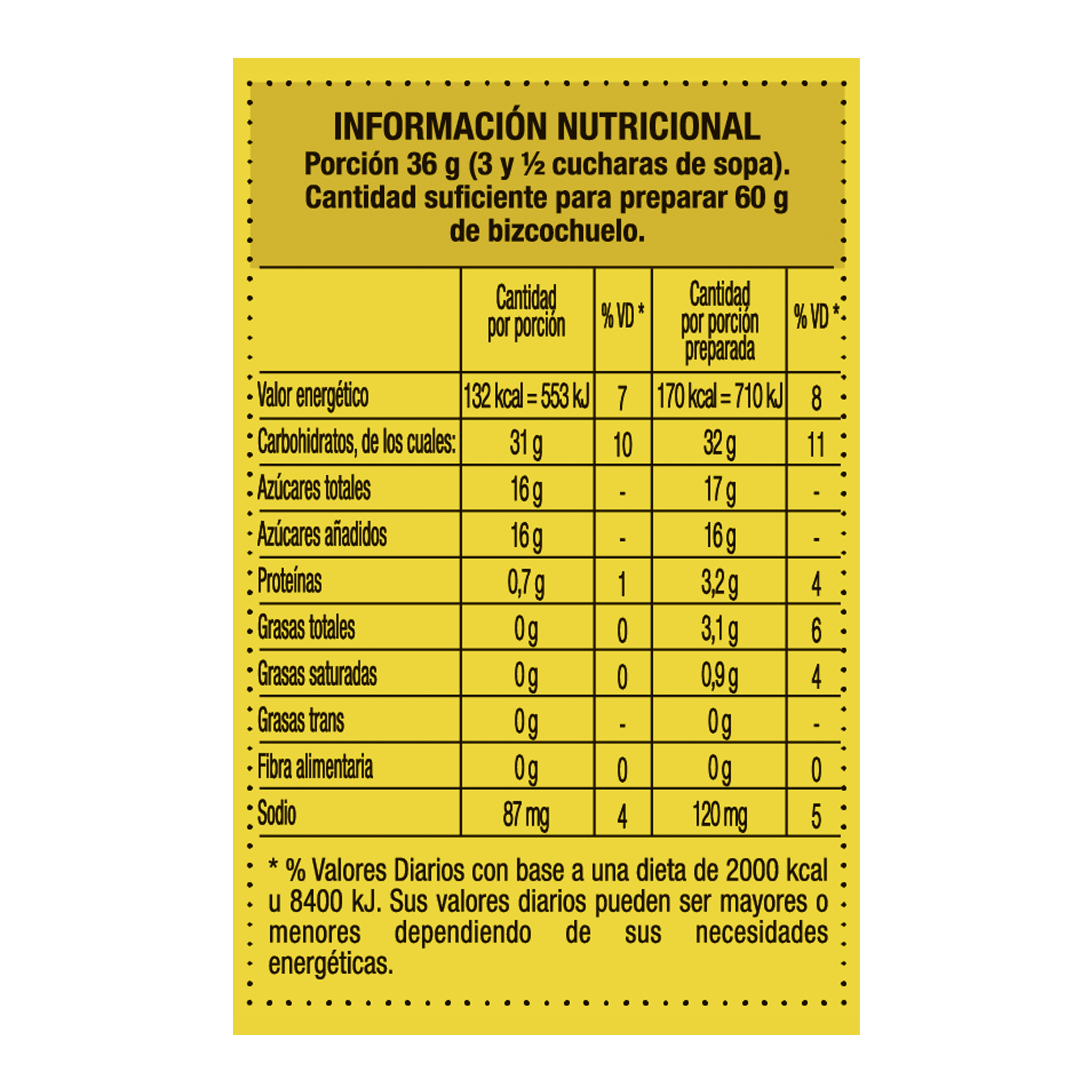 Premezcla de bizcochuelo sabor Chocolate sin TACC - Maizena