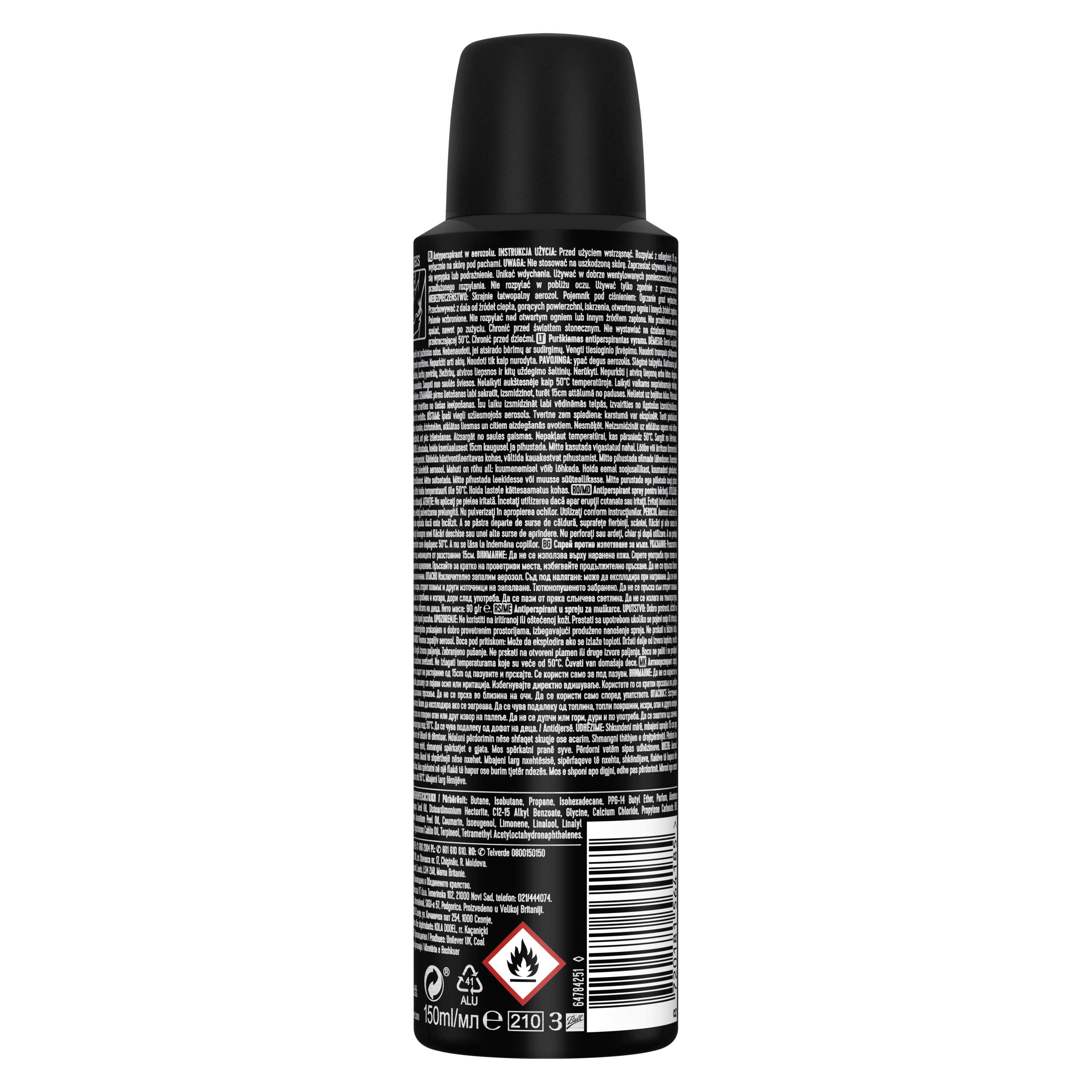Антиперспірант аерозоль Rexona men Невидимий на чорному та білому одязі Активний захист