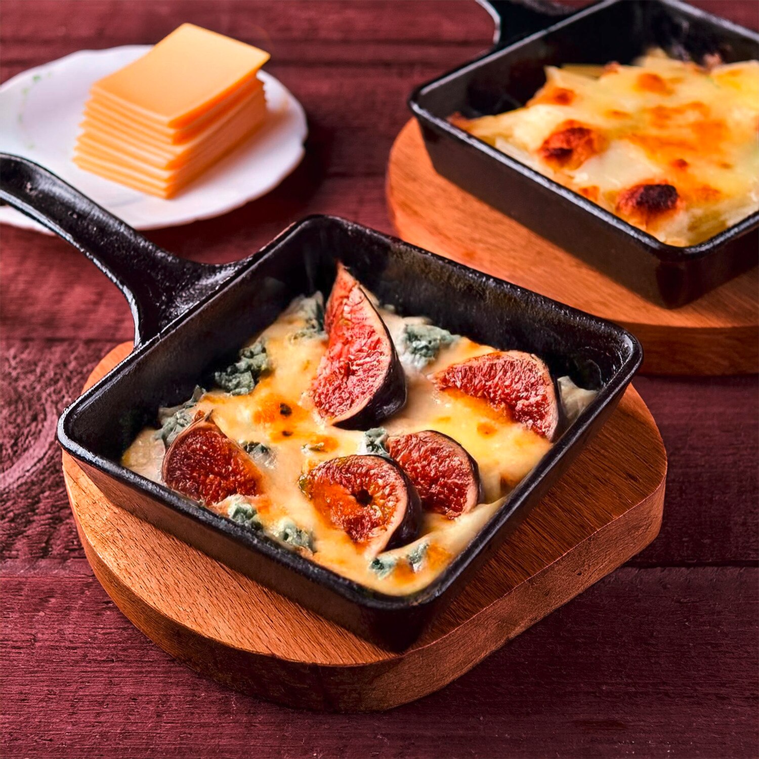 Feigen-Pfännchen mit Blauschimmelkäse 