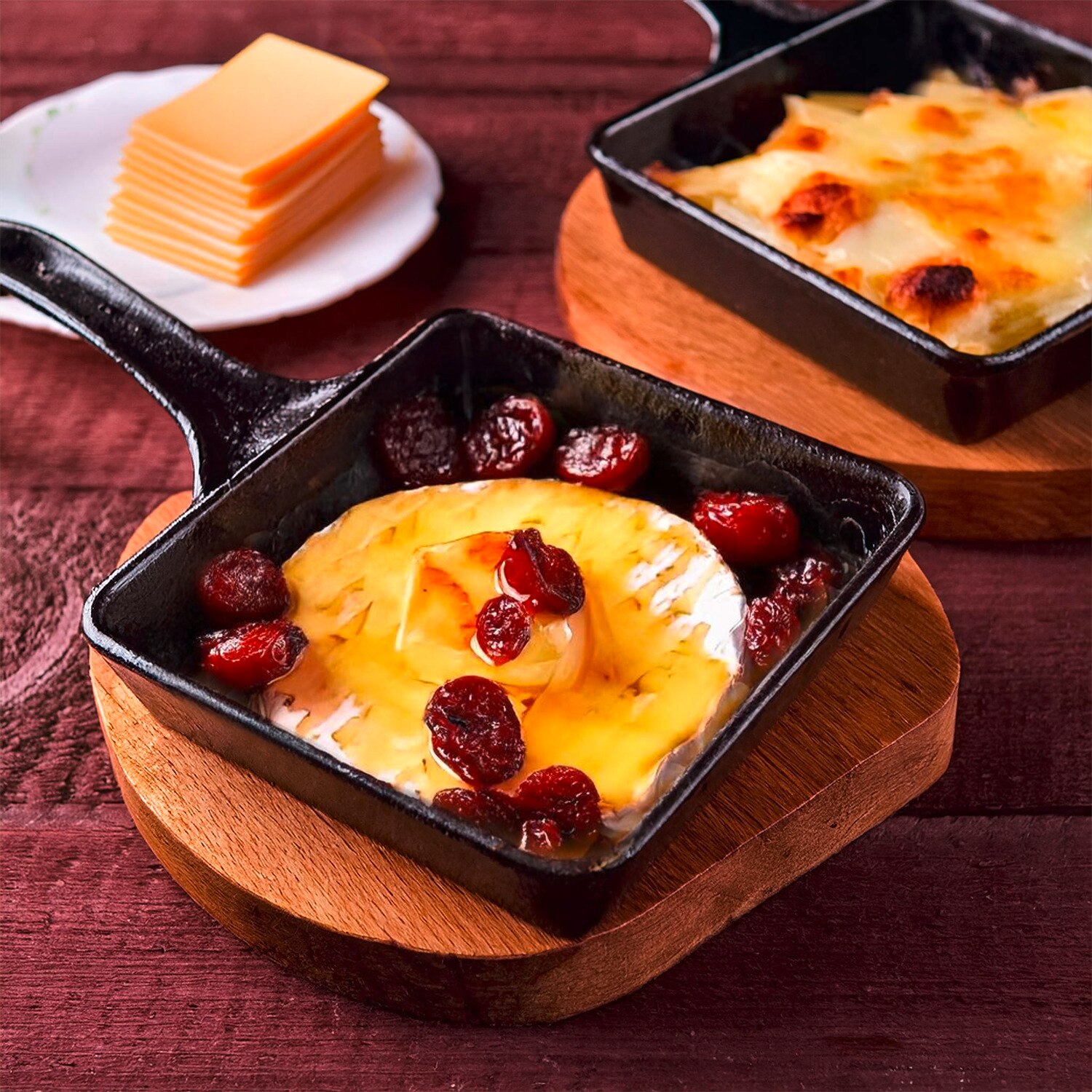 Ziegenkäse-Pfännchen mit Cranberrys und Honig 