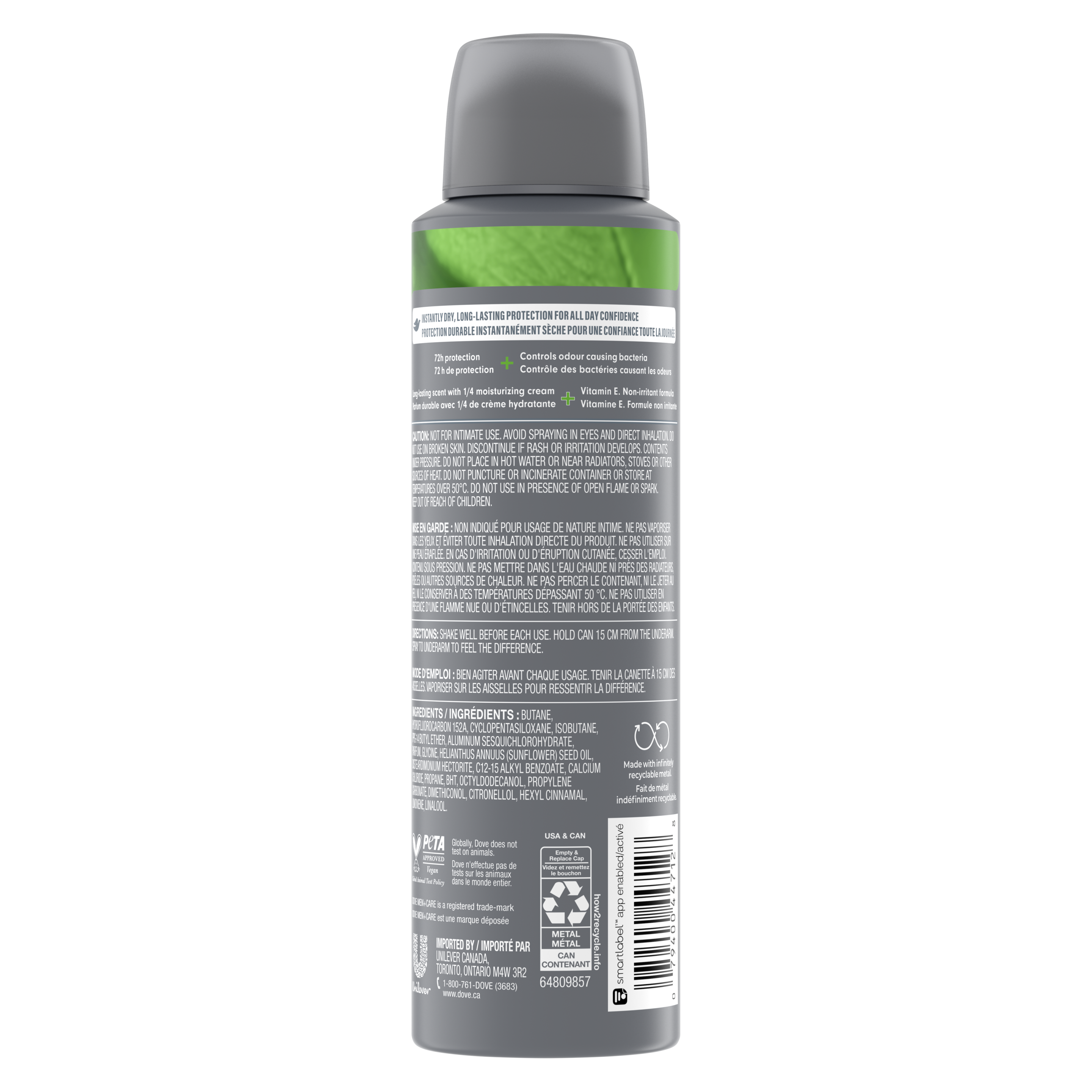 Men+Care Extra Fresh Dry Spray Antiperspirant 107g Back
