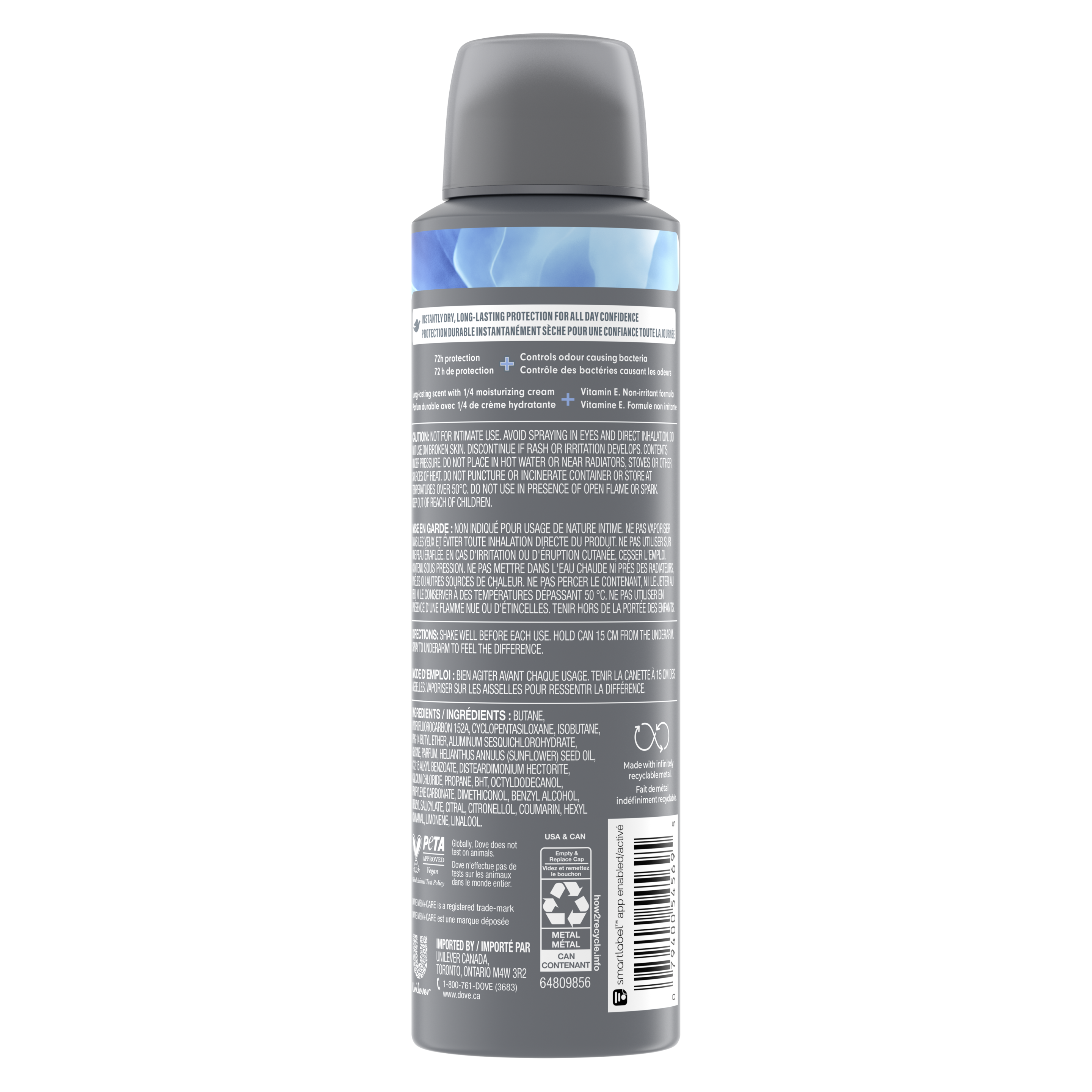 Men+Care Cool Fresh Dry Spray Antiperspirant 107g Back