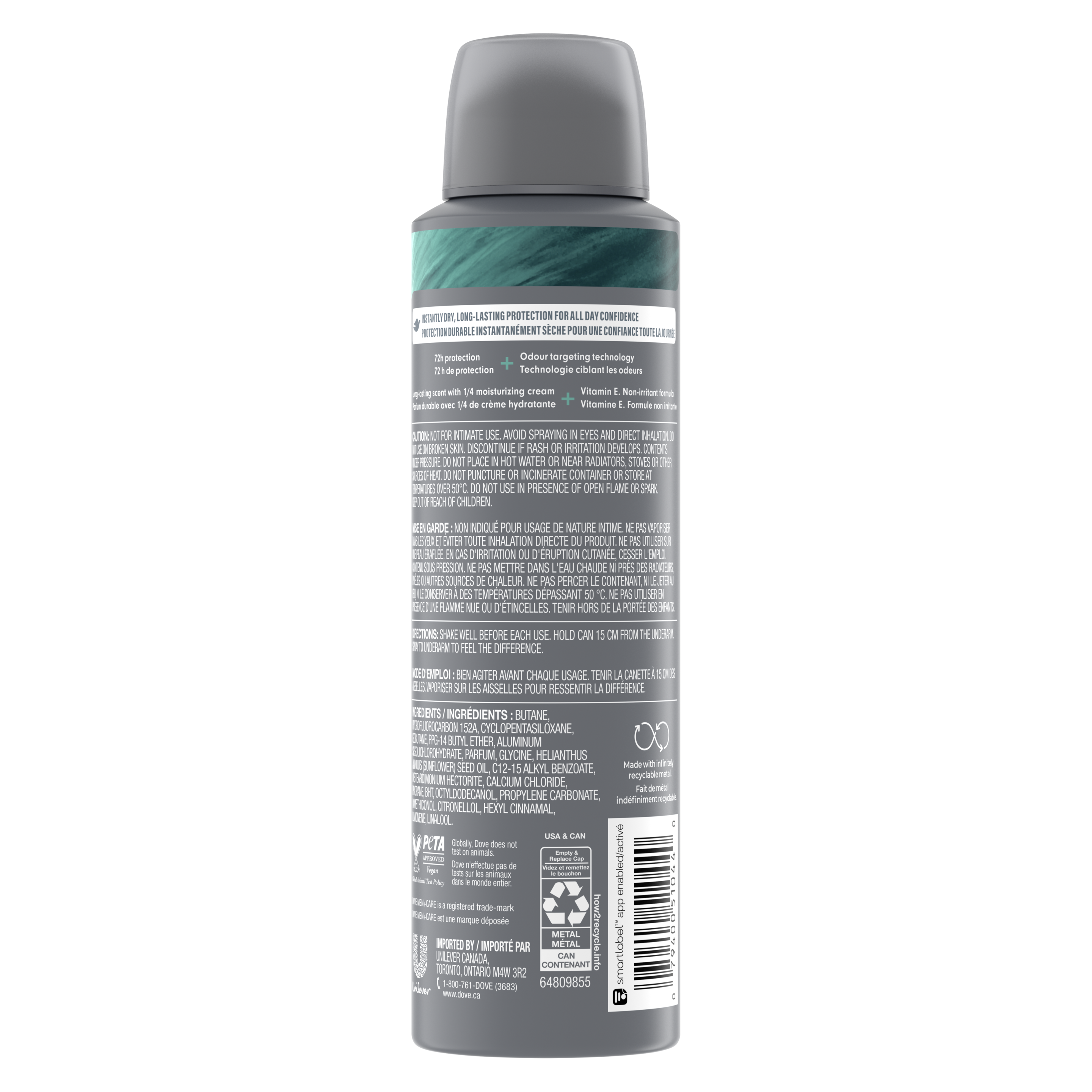 Antisudorifique en vaporisateur à sec Men+Care Oasis lunaire