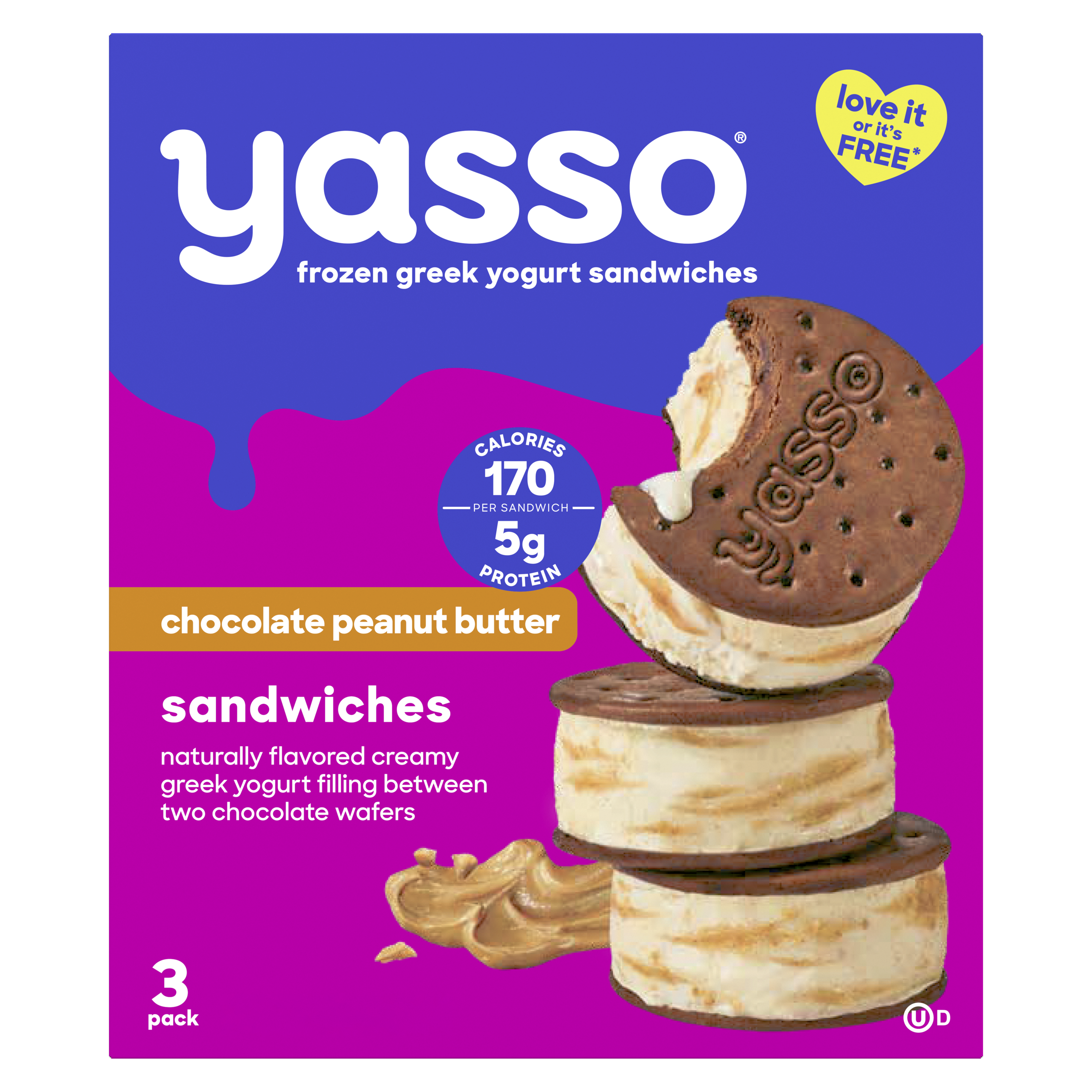 Yasso Sandwiches Chocolate Peanut Butter Hero