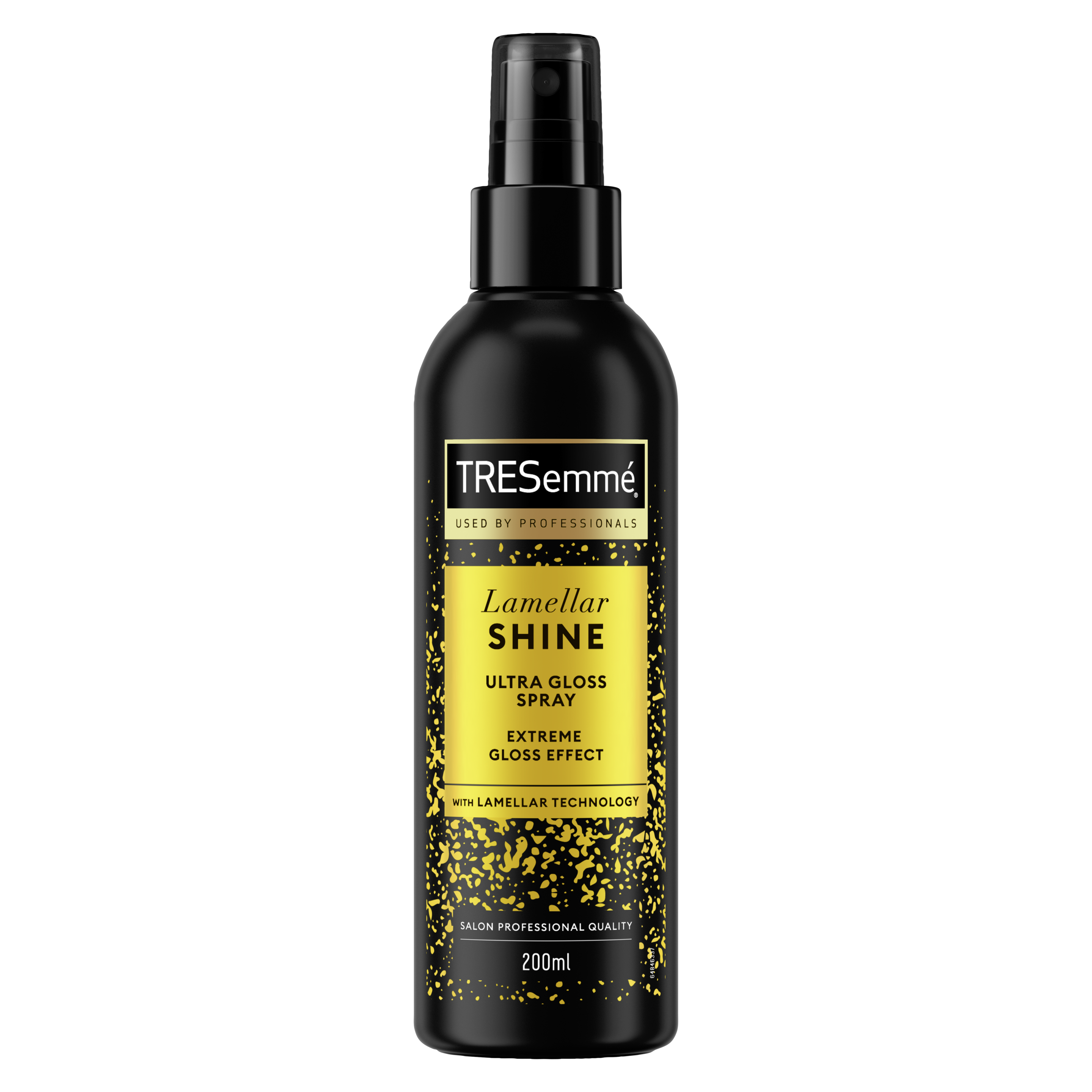 A 200ml bottle of Tresemme Lamellar Shine spray front of pack image packshot