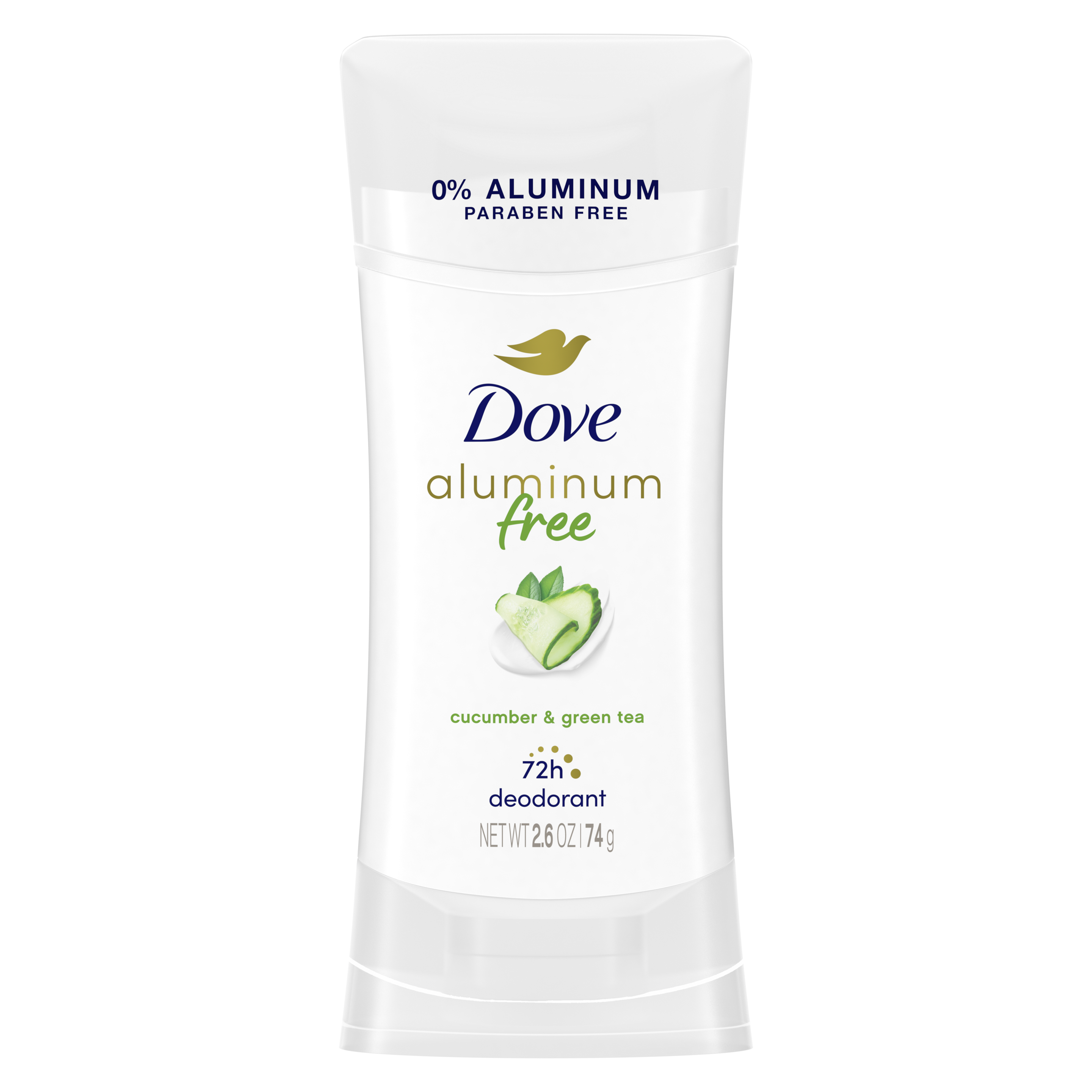 Dove 0% Aluminum Deodorant Stick Cucumber and Green Tea 2.6oz