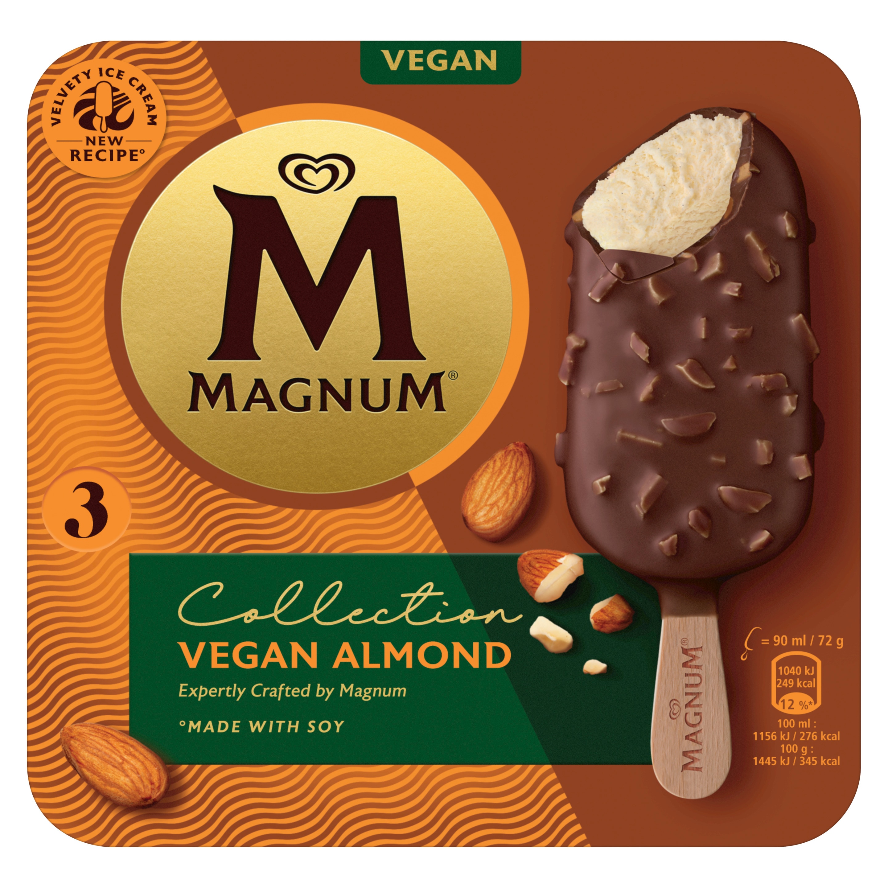 Magnum Vegan Ice Cream Sticks Almond 3x 90 ml