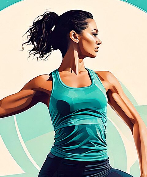 Sweating woman doing strength training at home for weight loss  