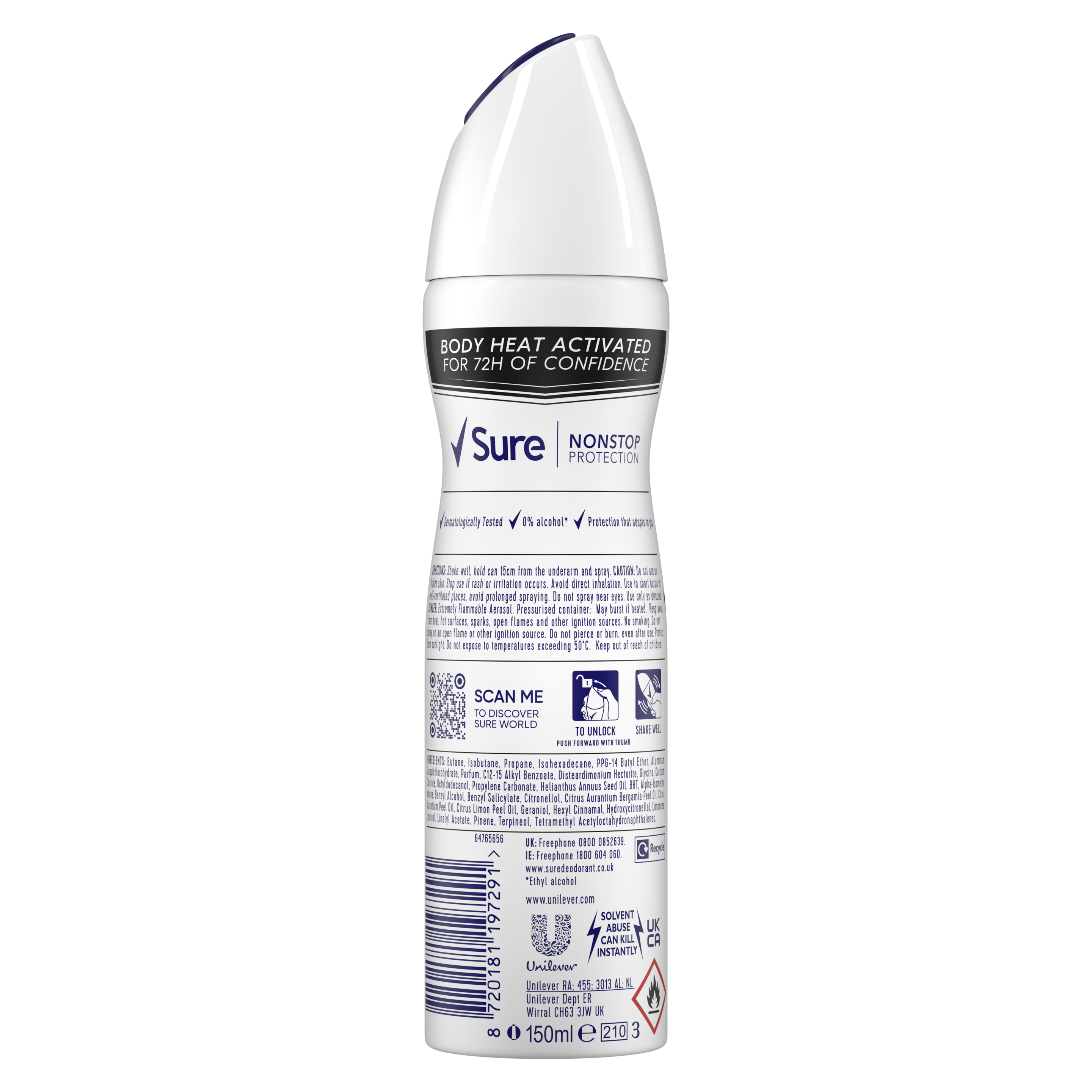 Sure Women 72hr Invisible Black & White Antiperspirant Deodorant Spray