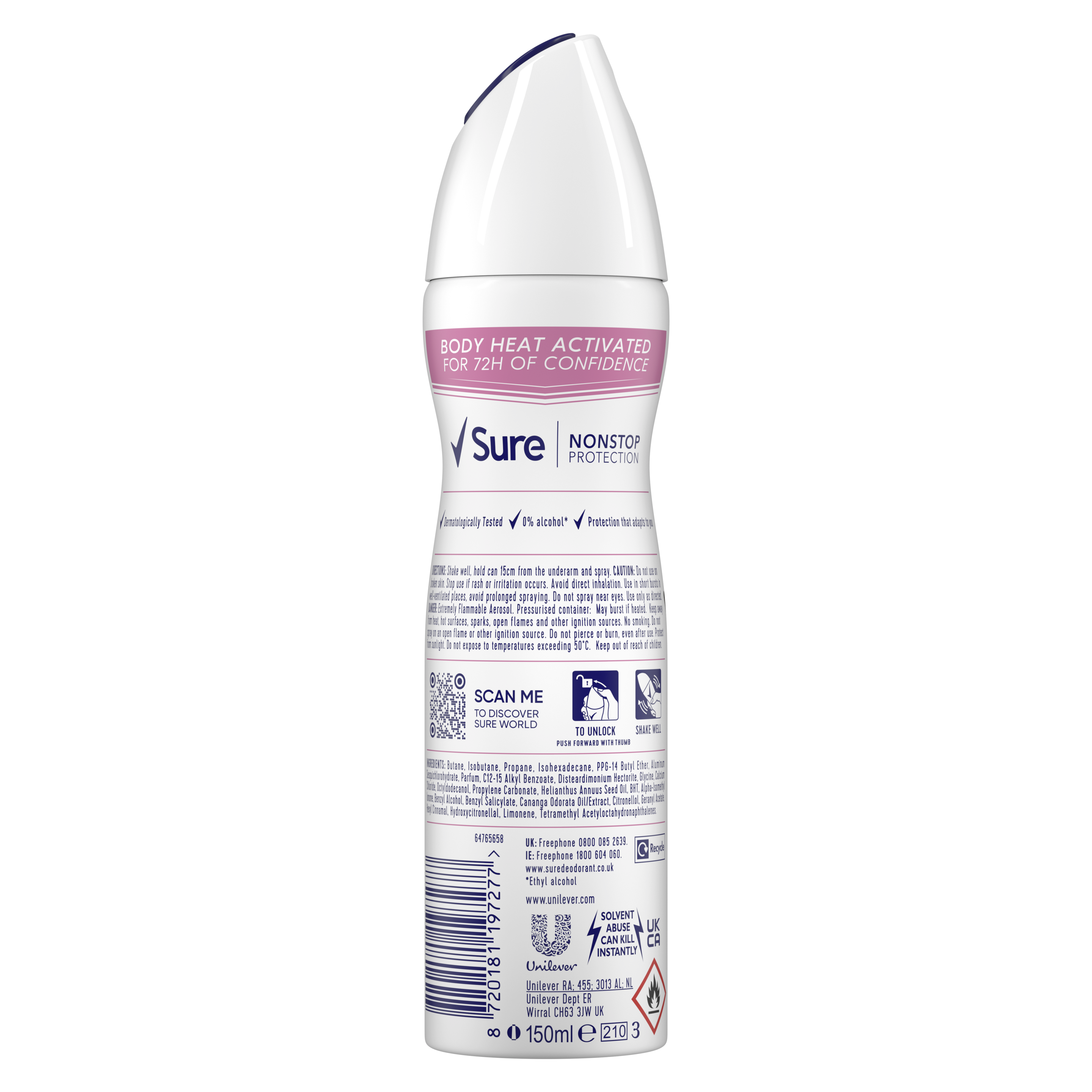 Sure Women 72hr Invisible Pure Antiperspirant Deodorant Spray 150ml
