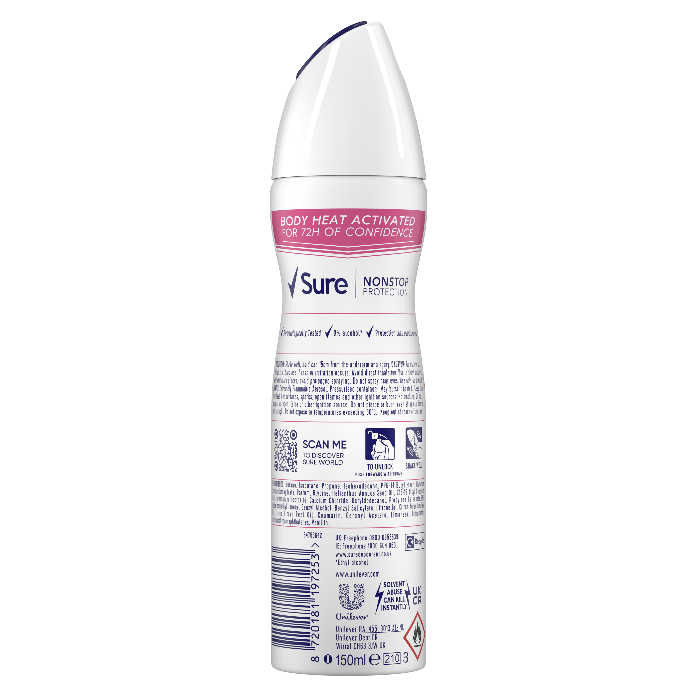 Sure Women 72hr Bright Bouquet Antiperspirant Deodorant Spray150ml