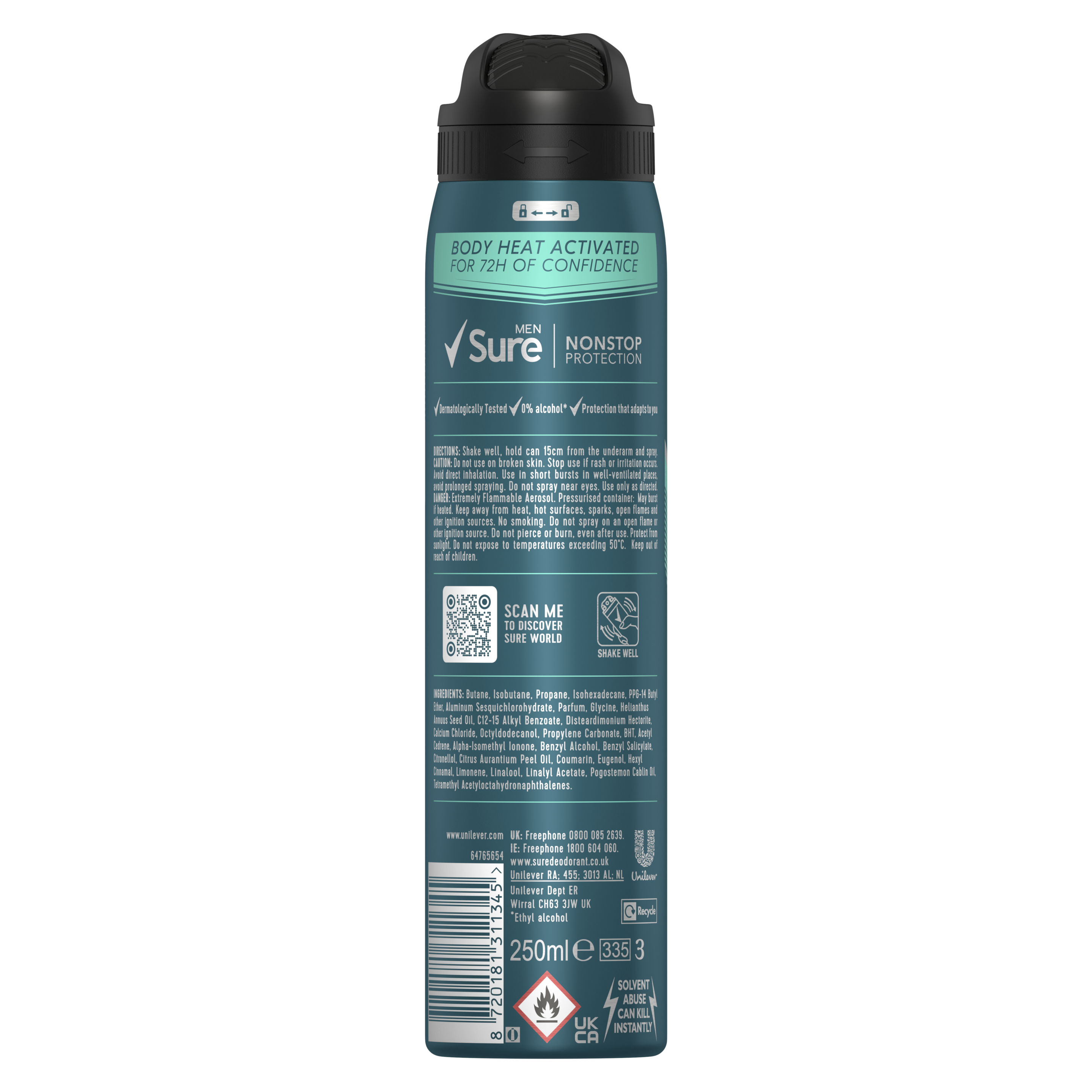 Sure Men 72hr Sensitive Antiperspirant Deodorant Spray