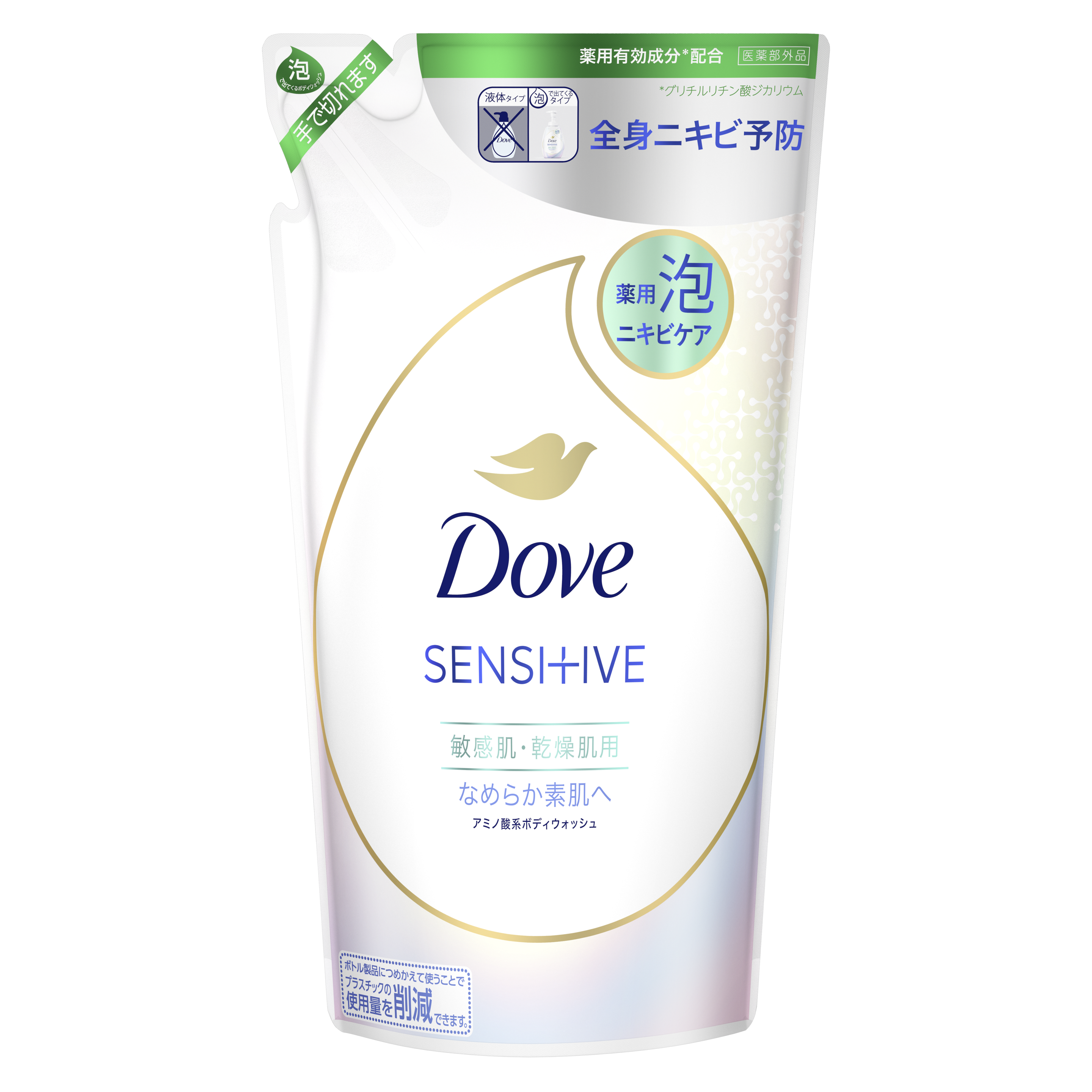 ダヴ 薬用　ニキビケア泡ボディウォッシュ　なめらか素肌 430g