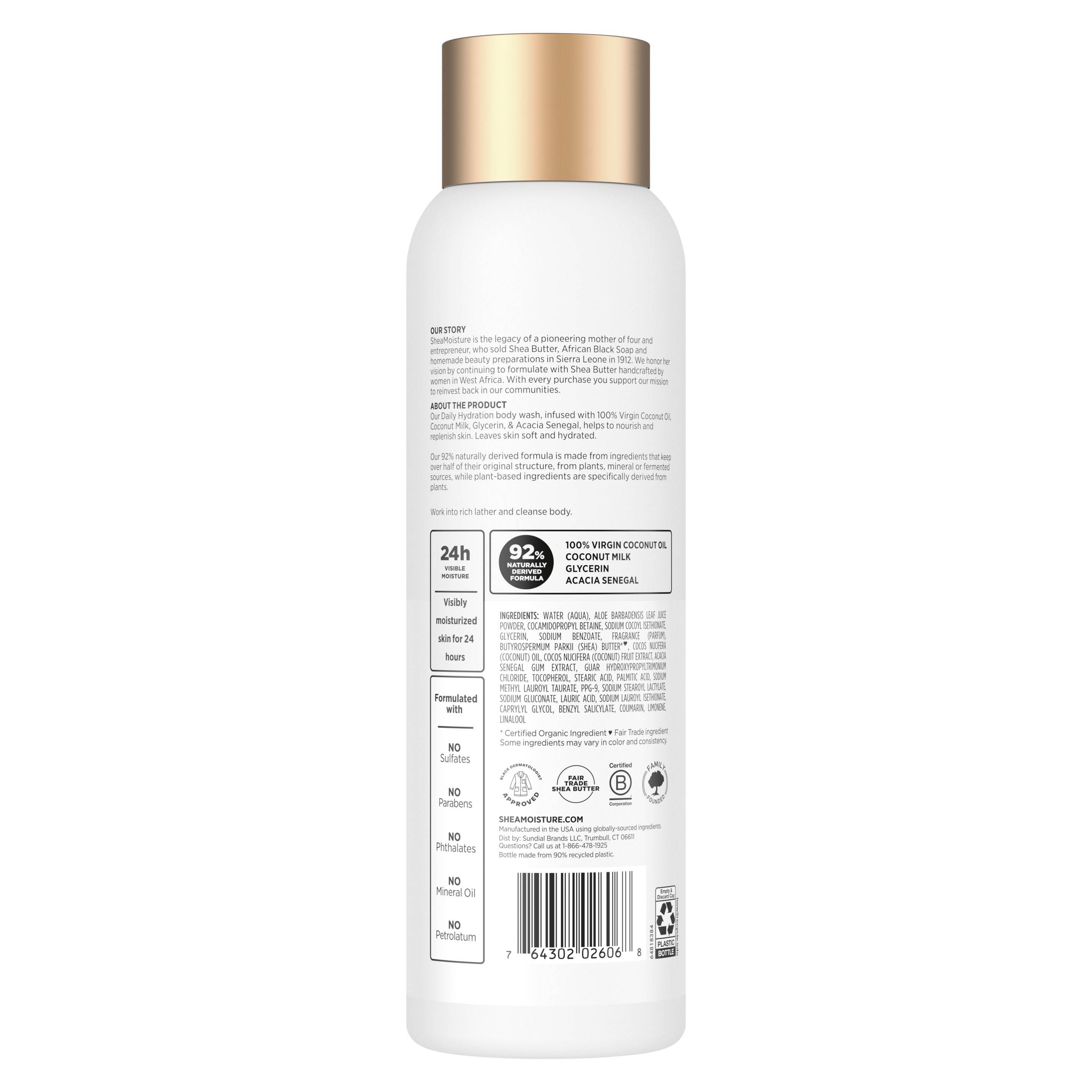 100% Virgin Coconut Oil Daily Hydration Body Wash