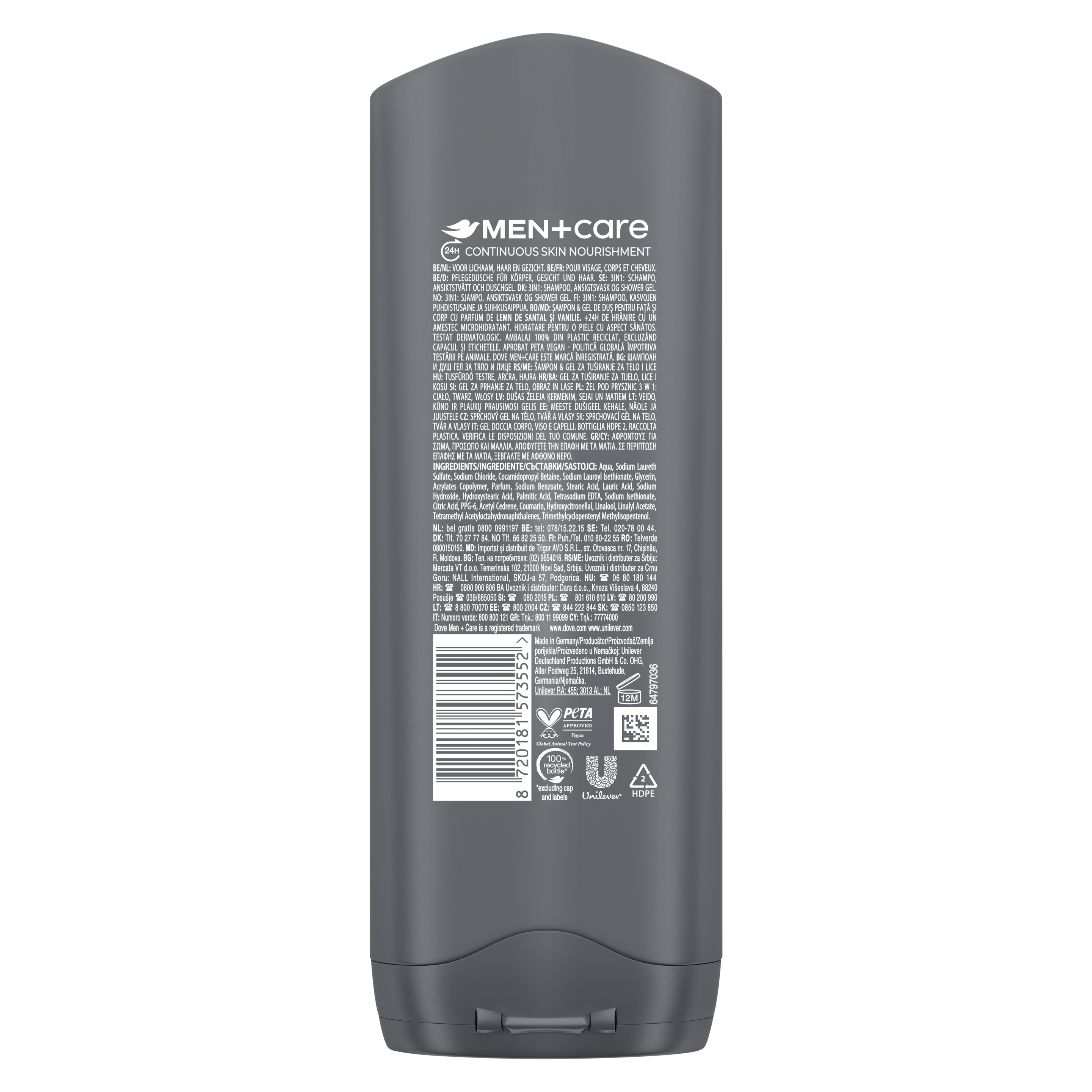 Dove Men+Care Sandalwood&Vanilla tusfürdő