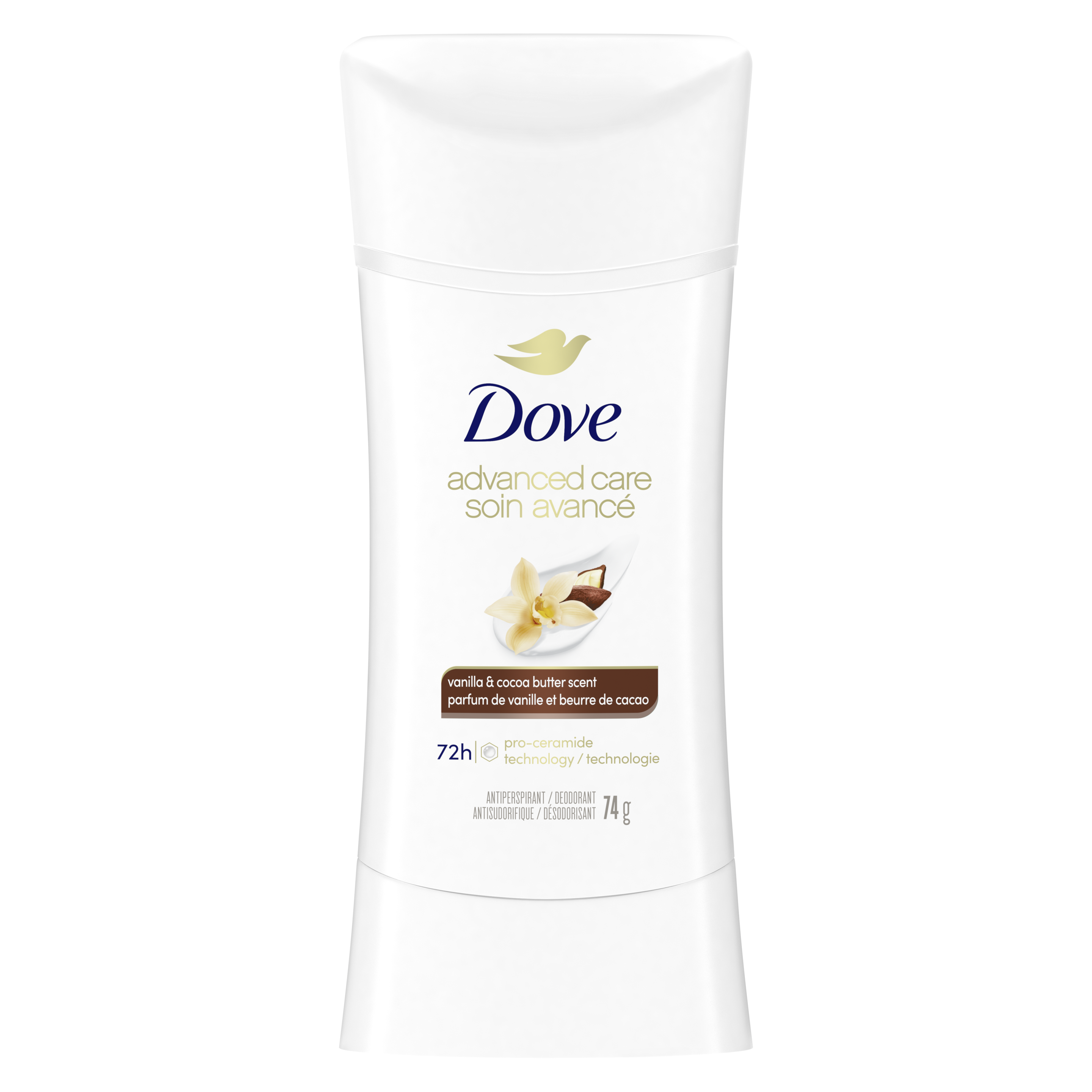 Advanced Care Antiperspirant Stick Vanilla & Cocoa Butter Scent 74g Front of Pack