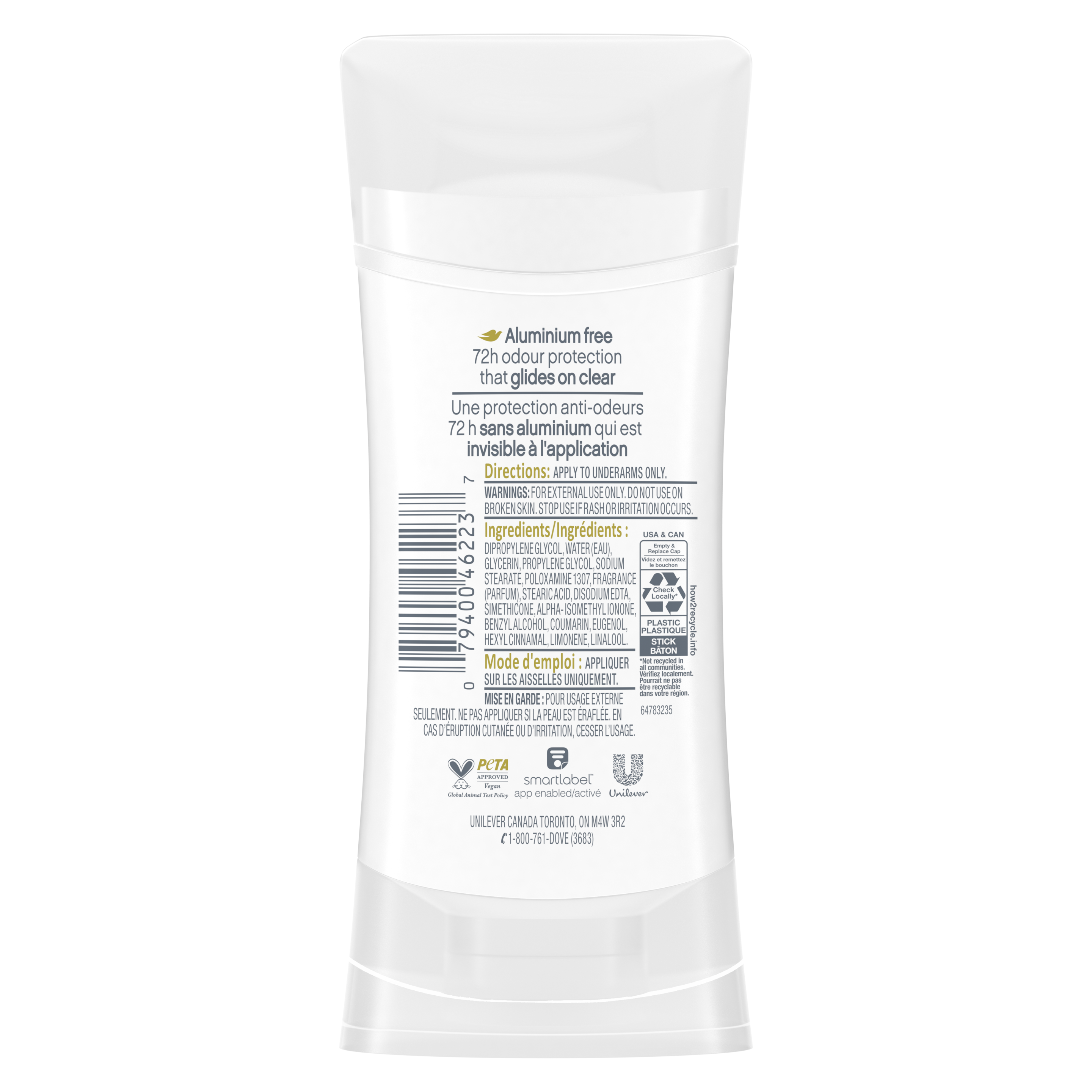Aluminium Free Deodorant Stick Coconut & Pink Jasmine Scent
