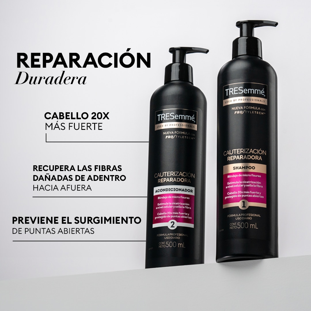 Línea de Cauterizacion reparadora shampoo y acondicionador