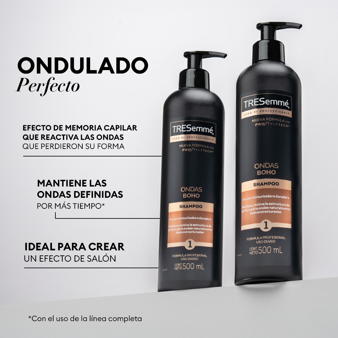 Línea de shampoo y acondicionador para el cabello ondulado y con rulos