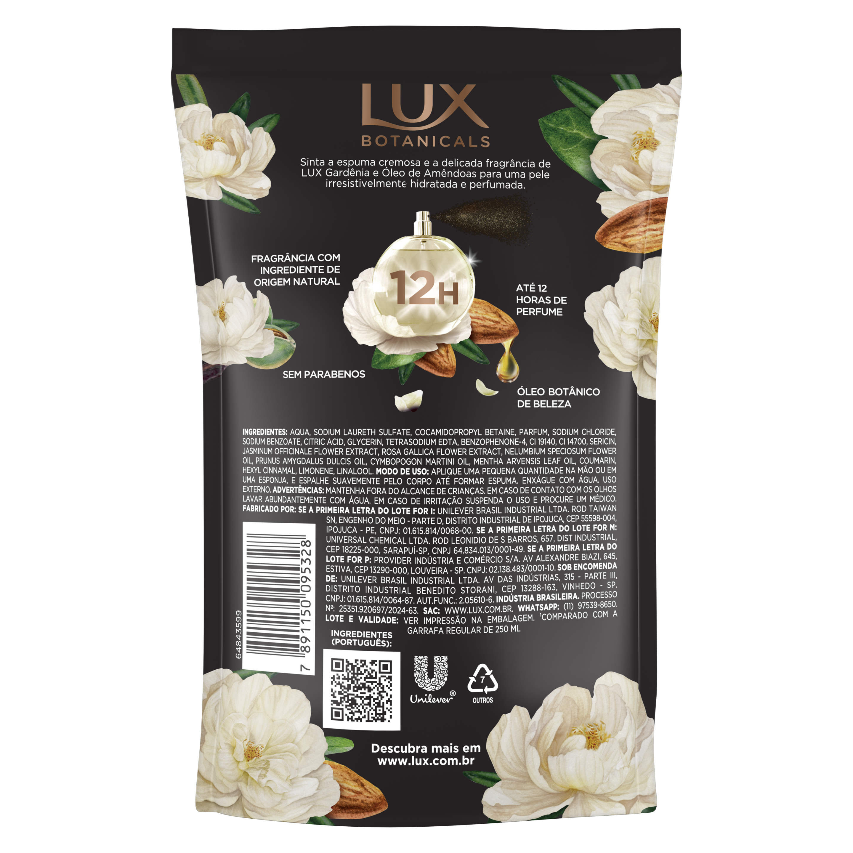 Sabonete Líquido Gardênia e Óleo de Amêndoas