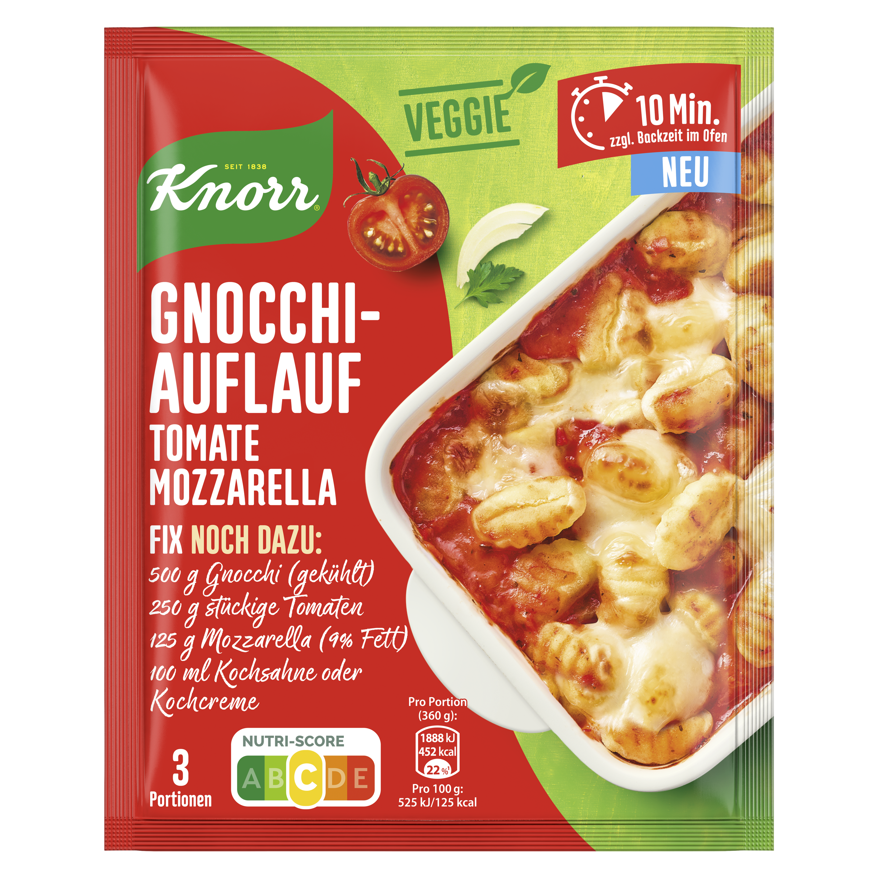 Knorr Fix Gnocchi-Auflauf Tomate Mozzarella 35 g