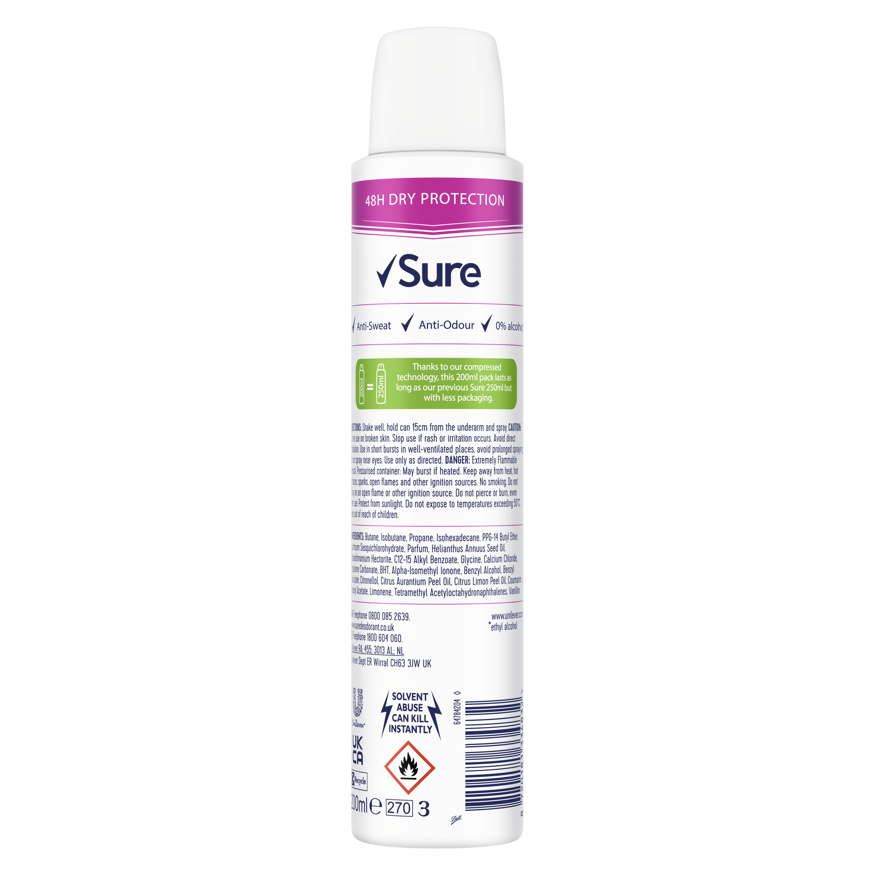 Sure Women 48hr Bright Bouquet Antiperspirant Deodorant Spray 200ml
