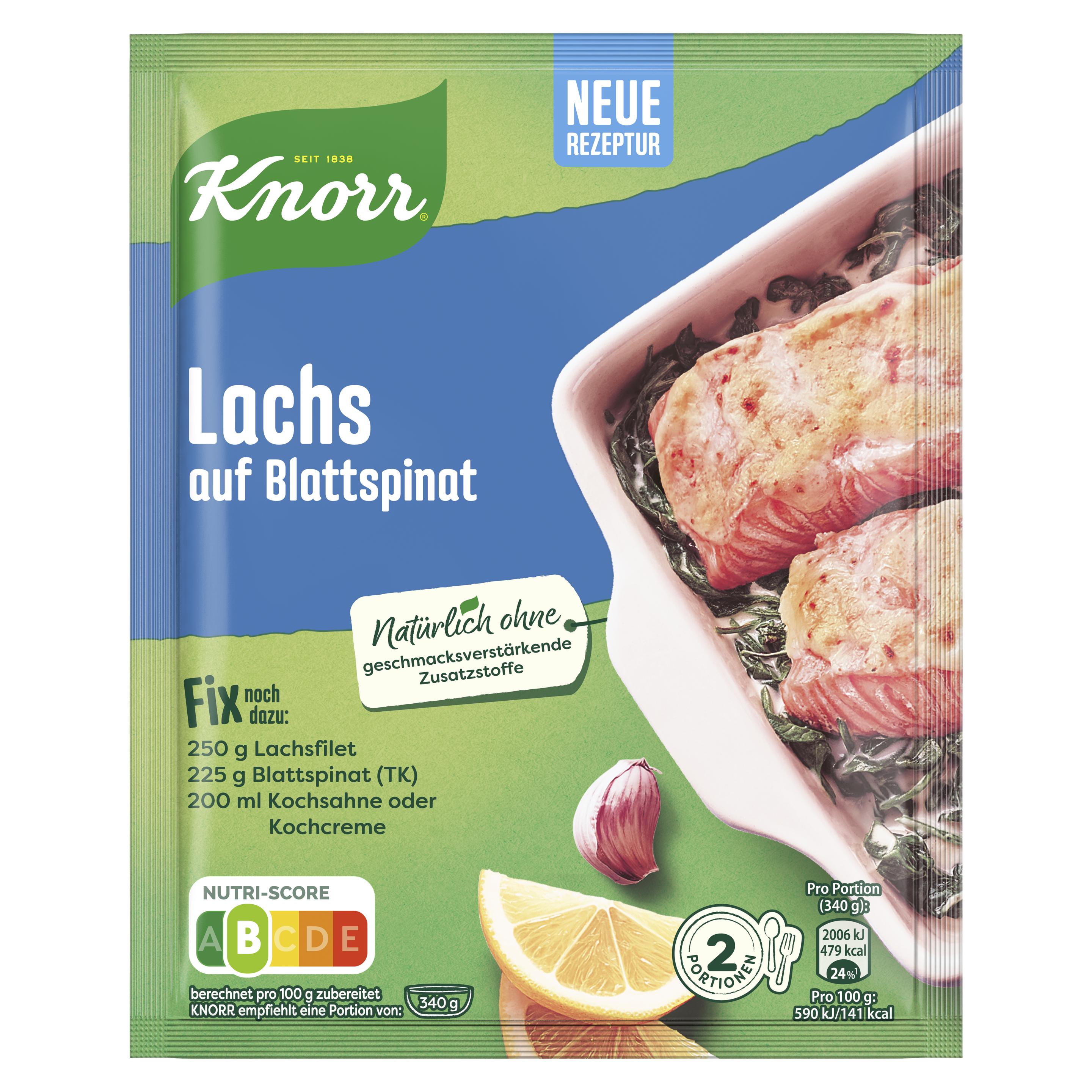 Knorr Fix Lachs auf Blattspinat 28 g