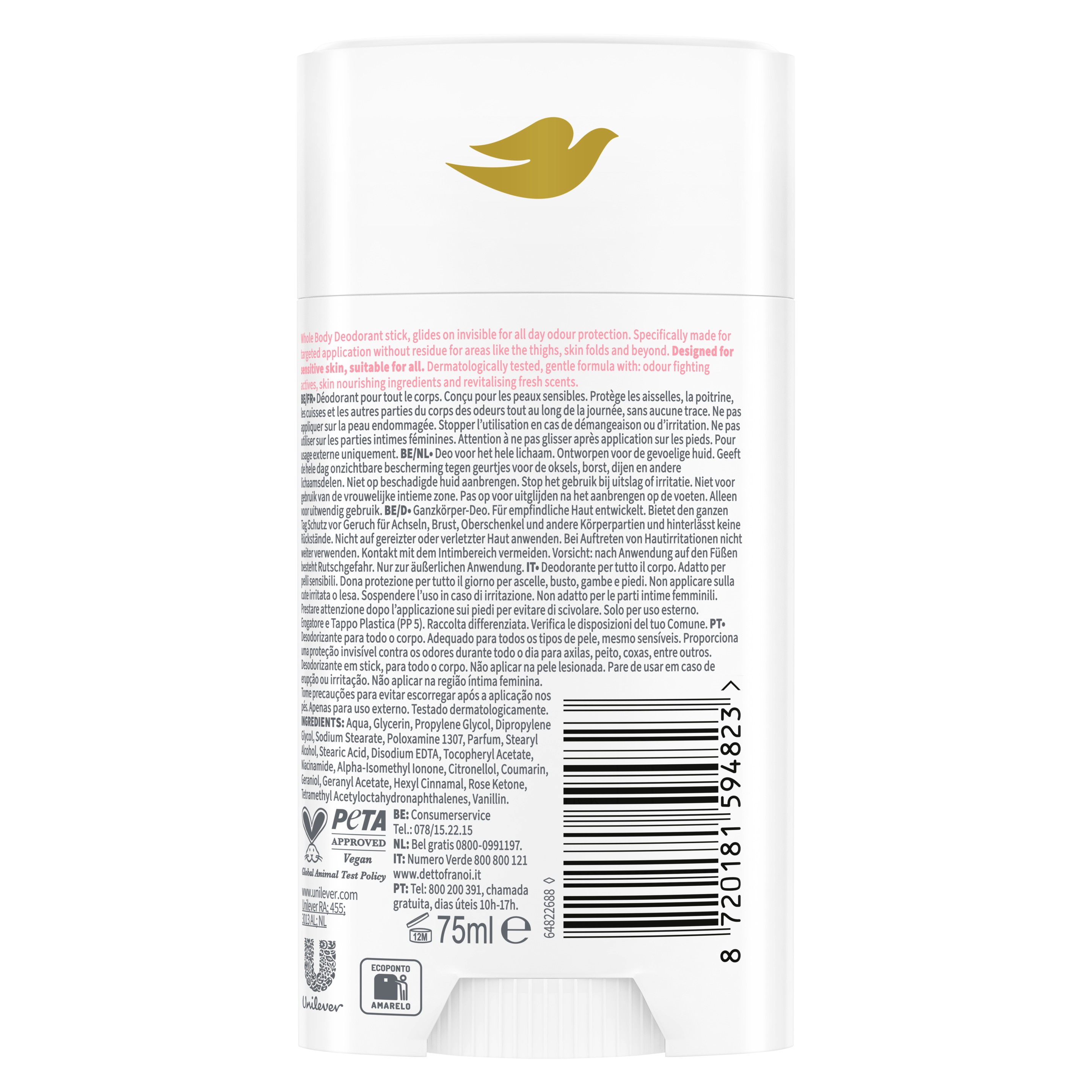 Dove Whole Body Deo Stick Lampone e Rosa