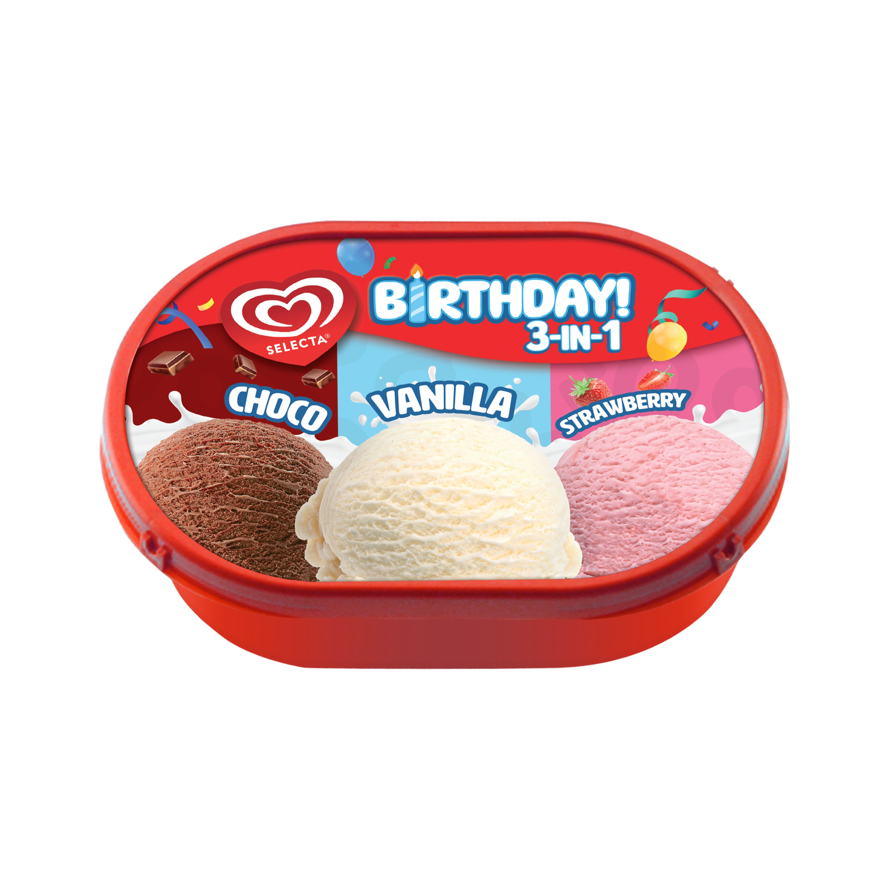 Selecta Birthday 3in1 Choco - Vanilla - Strawberry