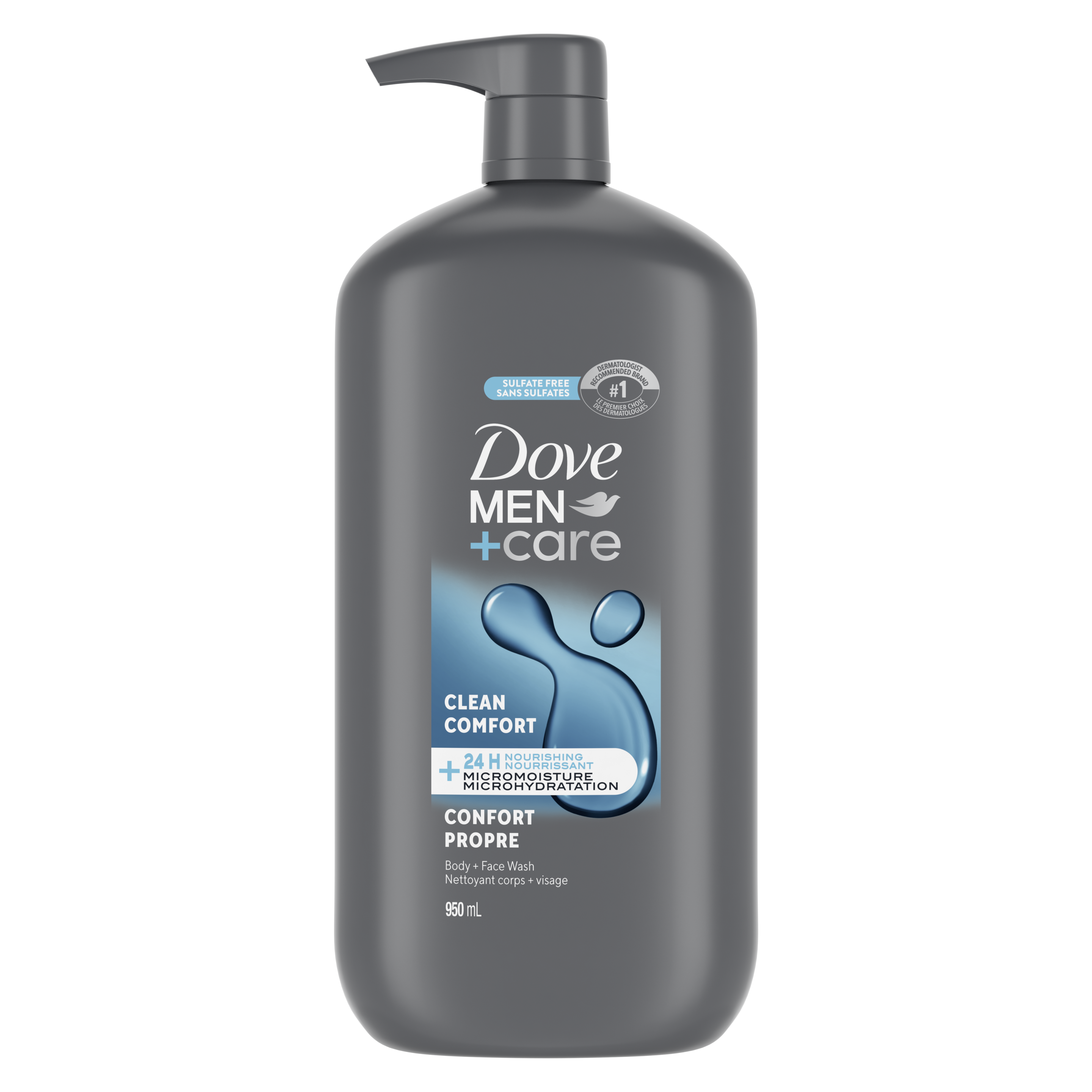 Dove Men+Care Hydrating Clean Comfort Body + Face Wash 950 ml