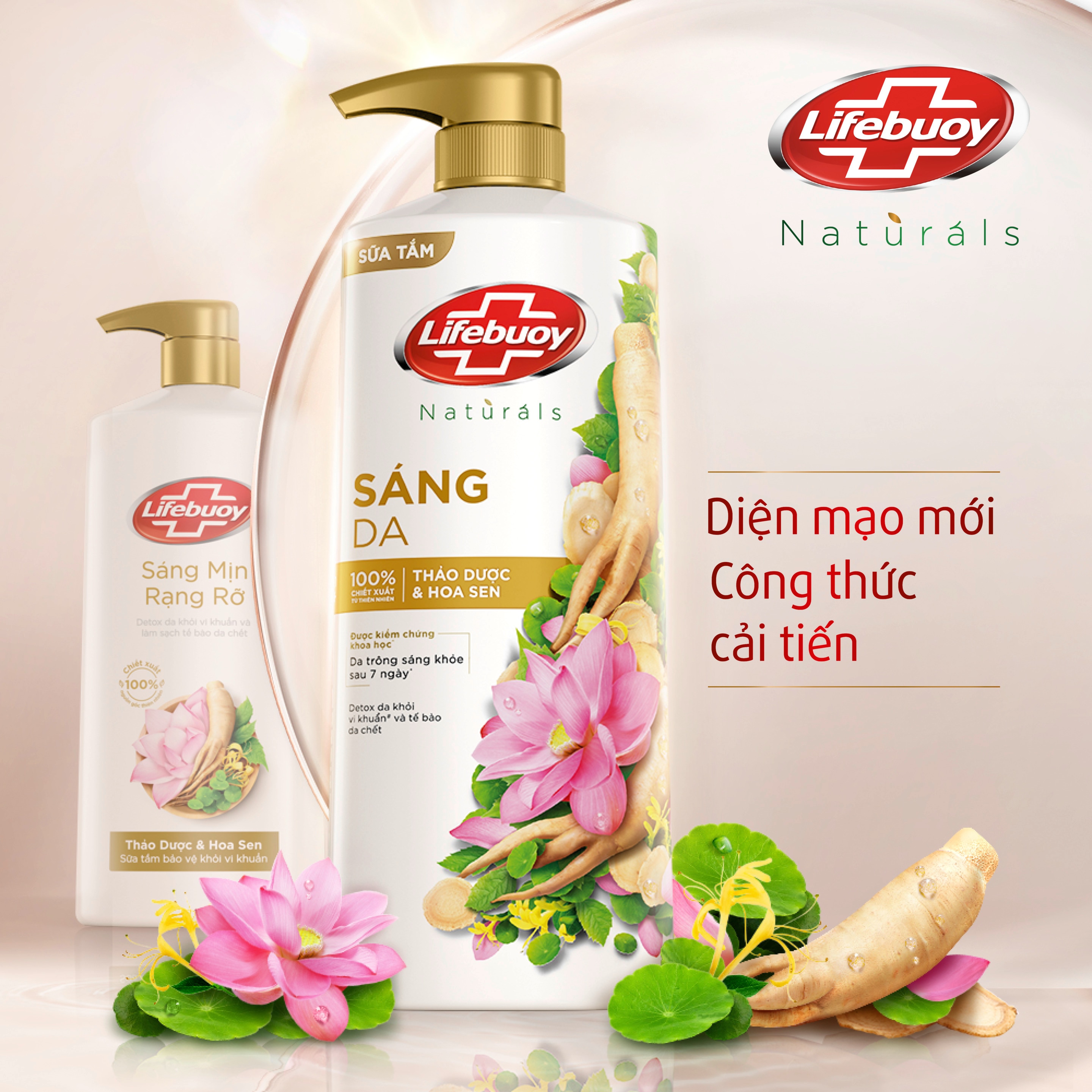 Sữa tắm Lifebuoy Sáng Da Thảo Dược & Hoa Sen (Chai)