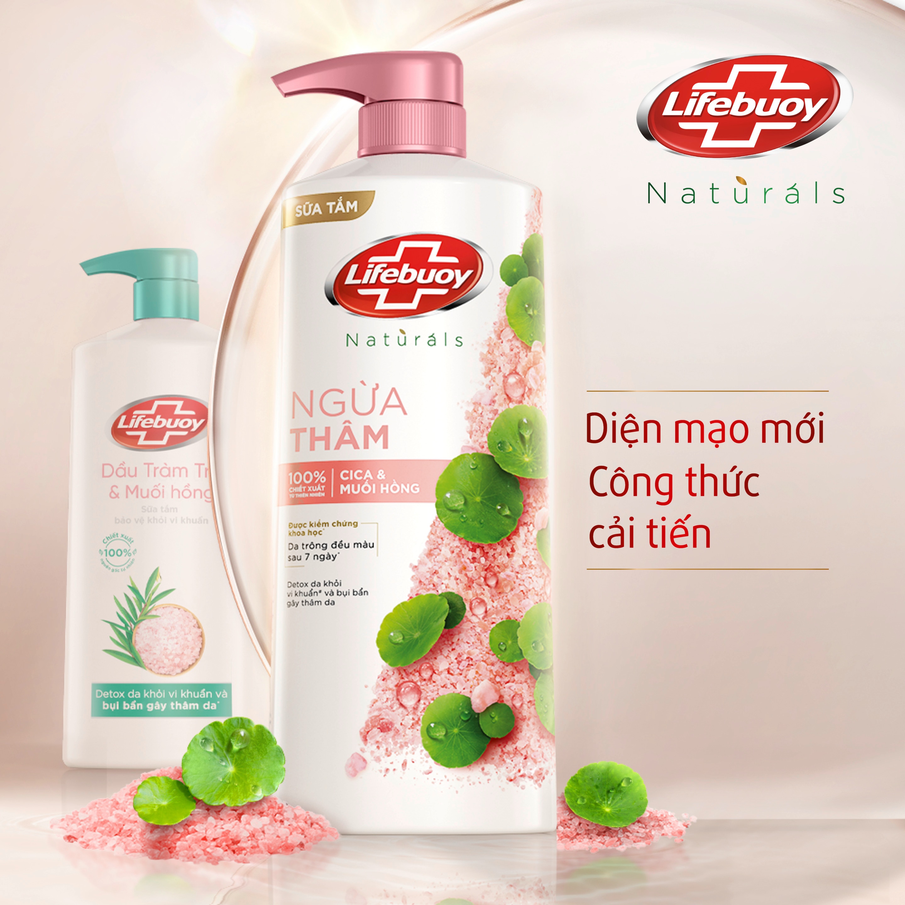 Sữa tắm Lifebuoy Ngừa Thâm Cica & Muối Hồng (Chai)