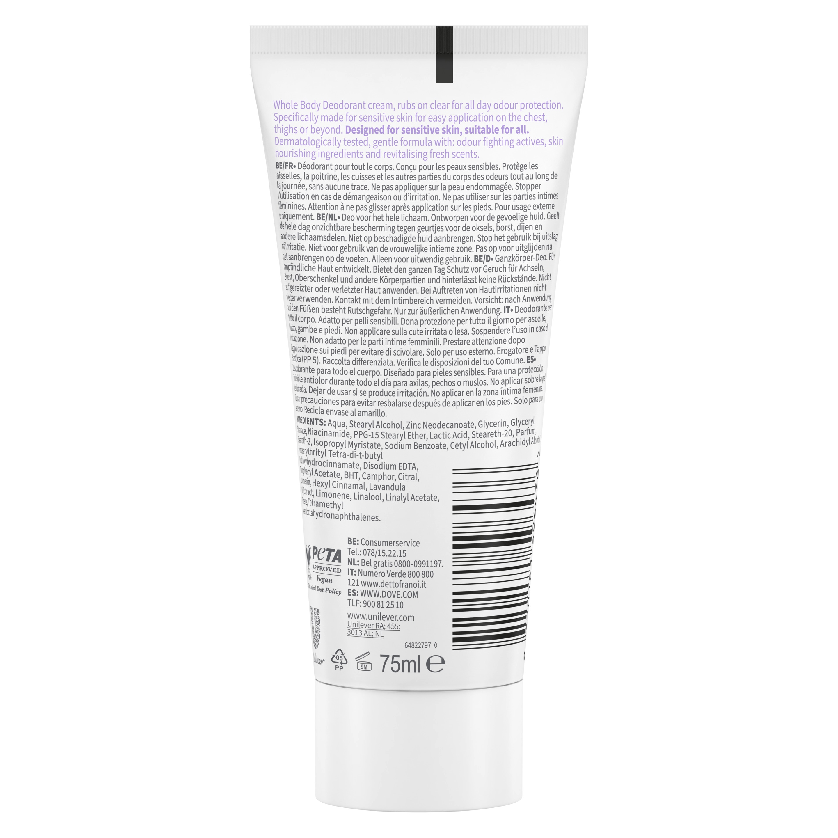Dove Whole Body Deo Crema Lavanda e Camomilla