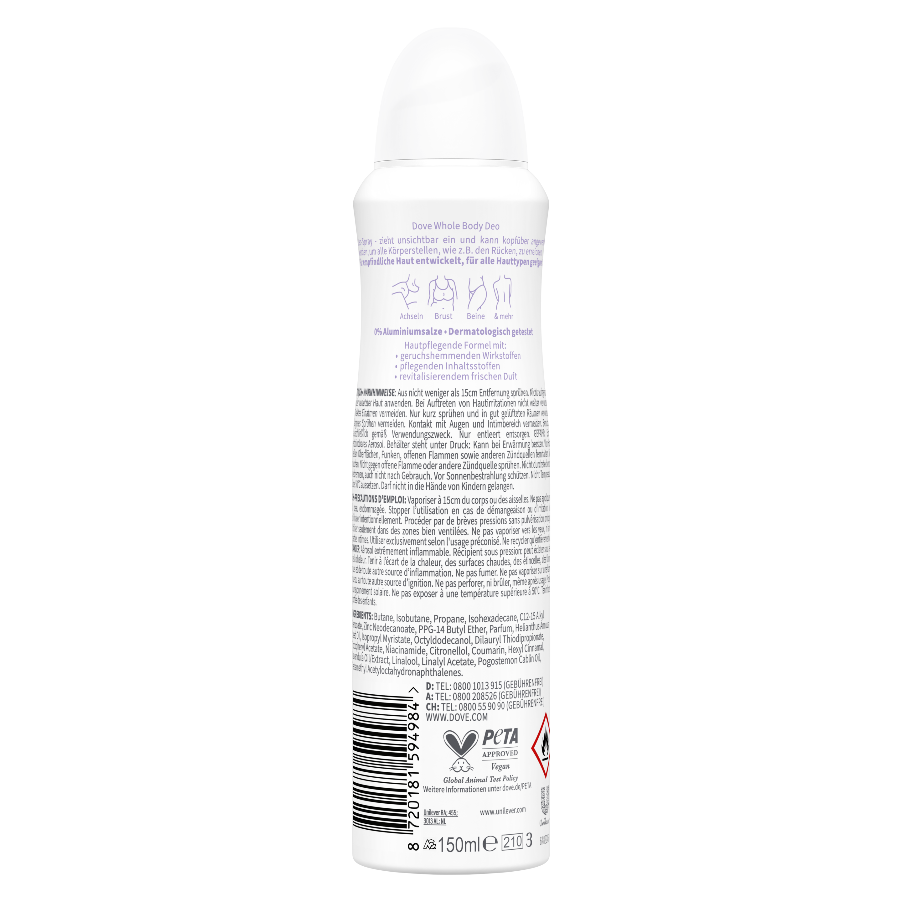 Dove Whole Body Deo Lavendel- & Kamillenduft Deodorant-Spray