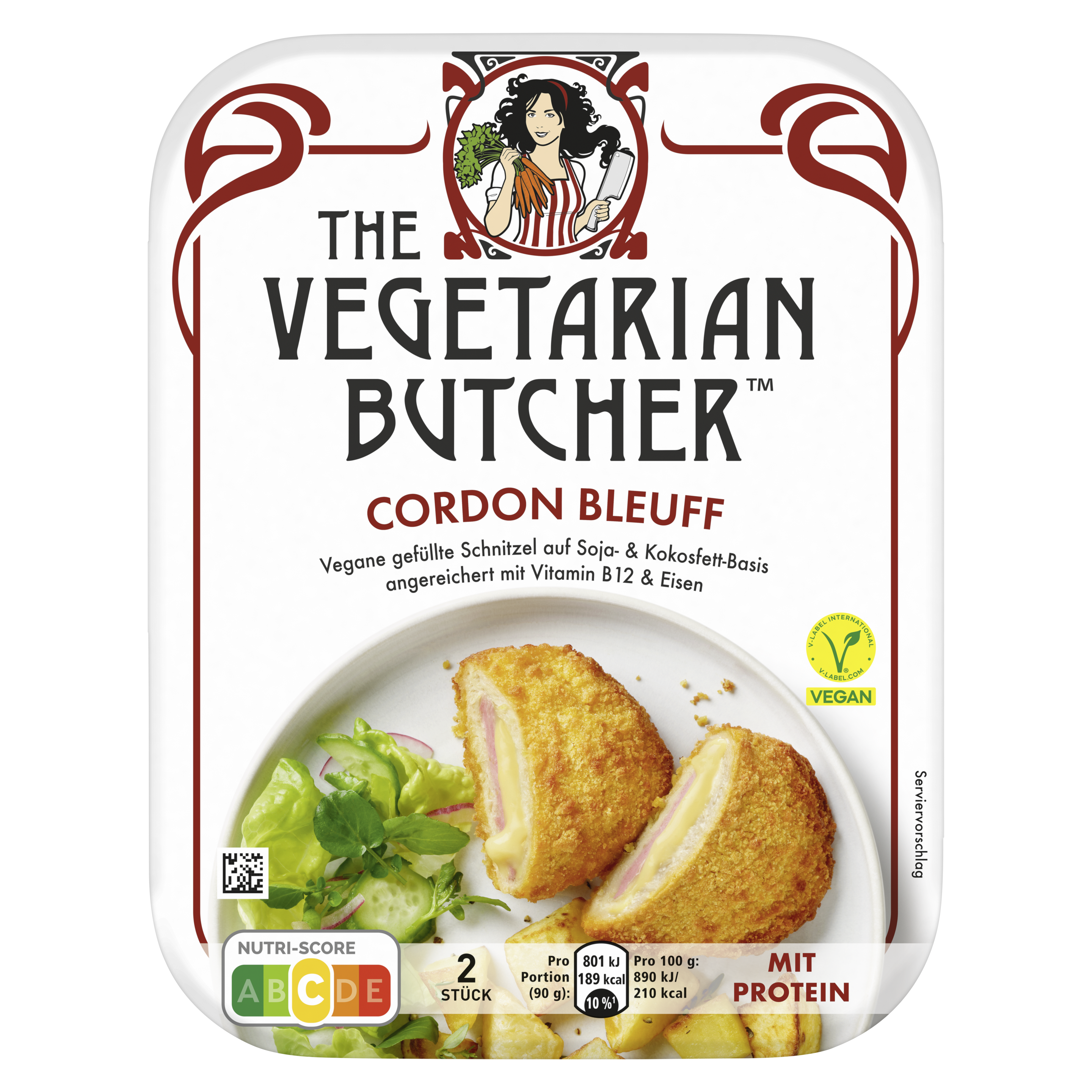 The Vegetarian Butcher Cordon Bleuff Vegane panierte Schnitzel Typ Hähnchen